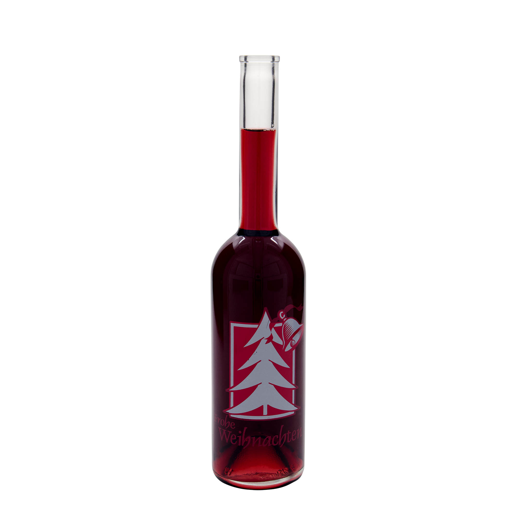 500 ml glass bottle ‘Opera’, motif: Christmas greeting, opening: cork