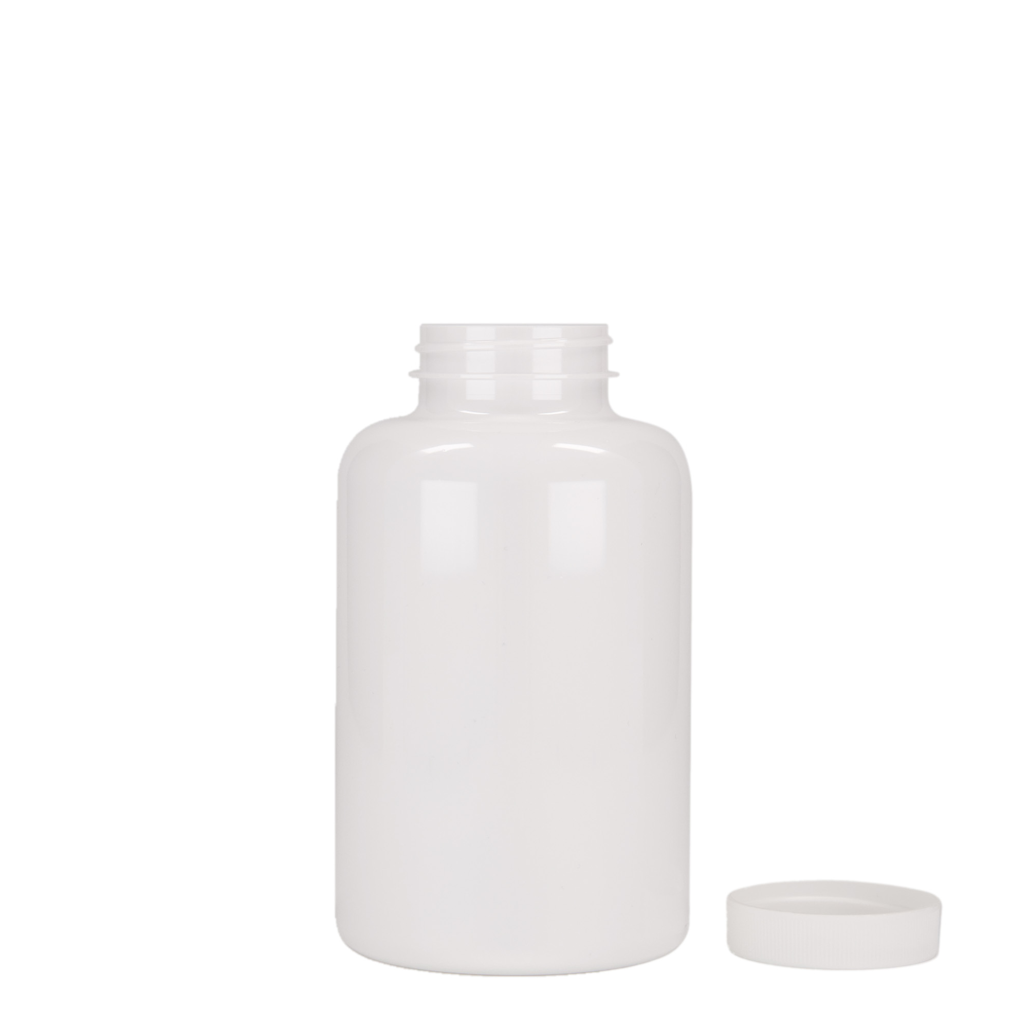 500 ml PET container, plastic, white, opening: 45/400