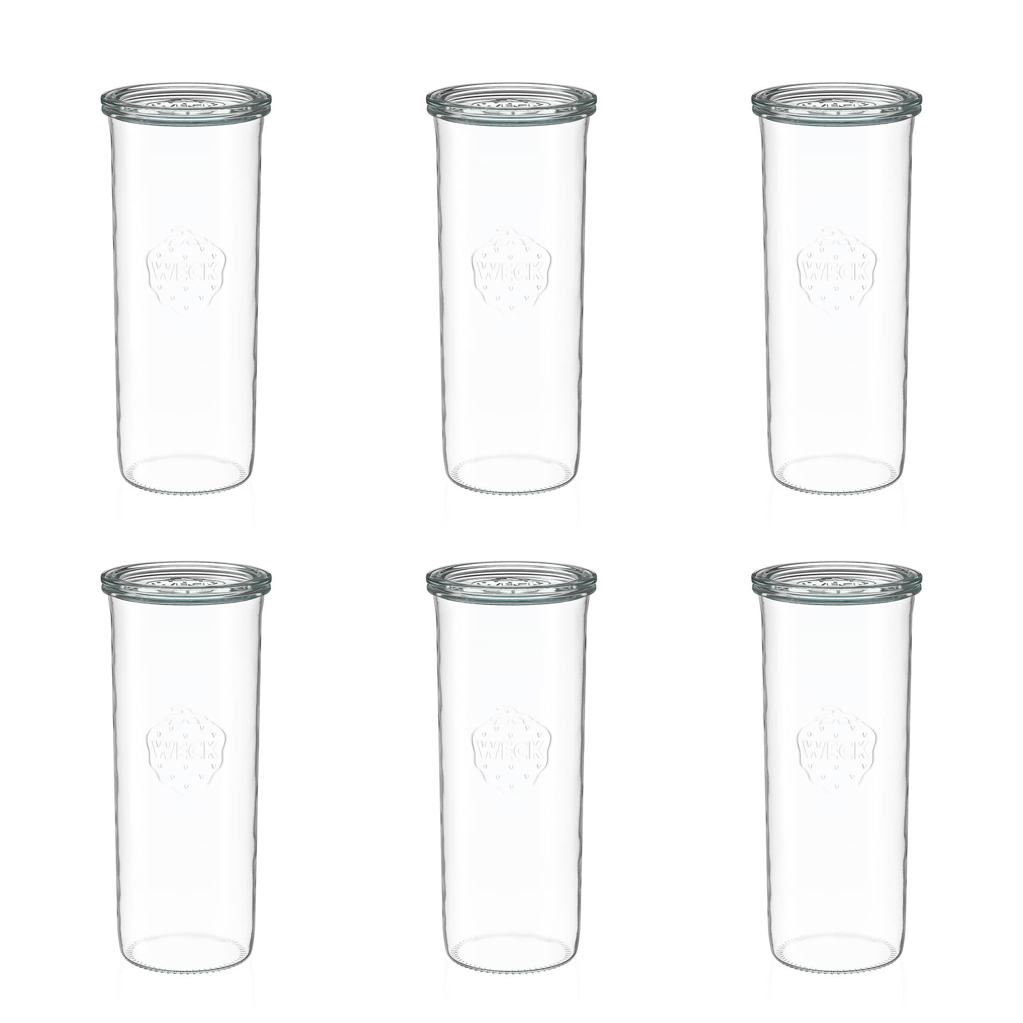6x 1500 ml WECK inverted jar with glass lid RR 100