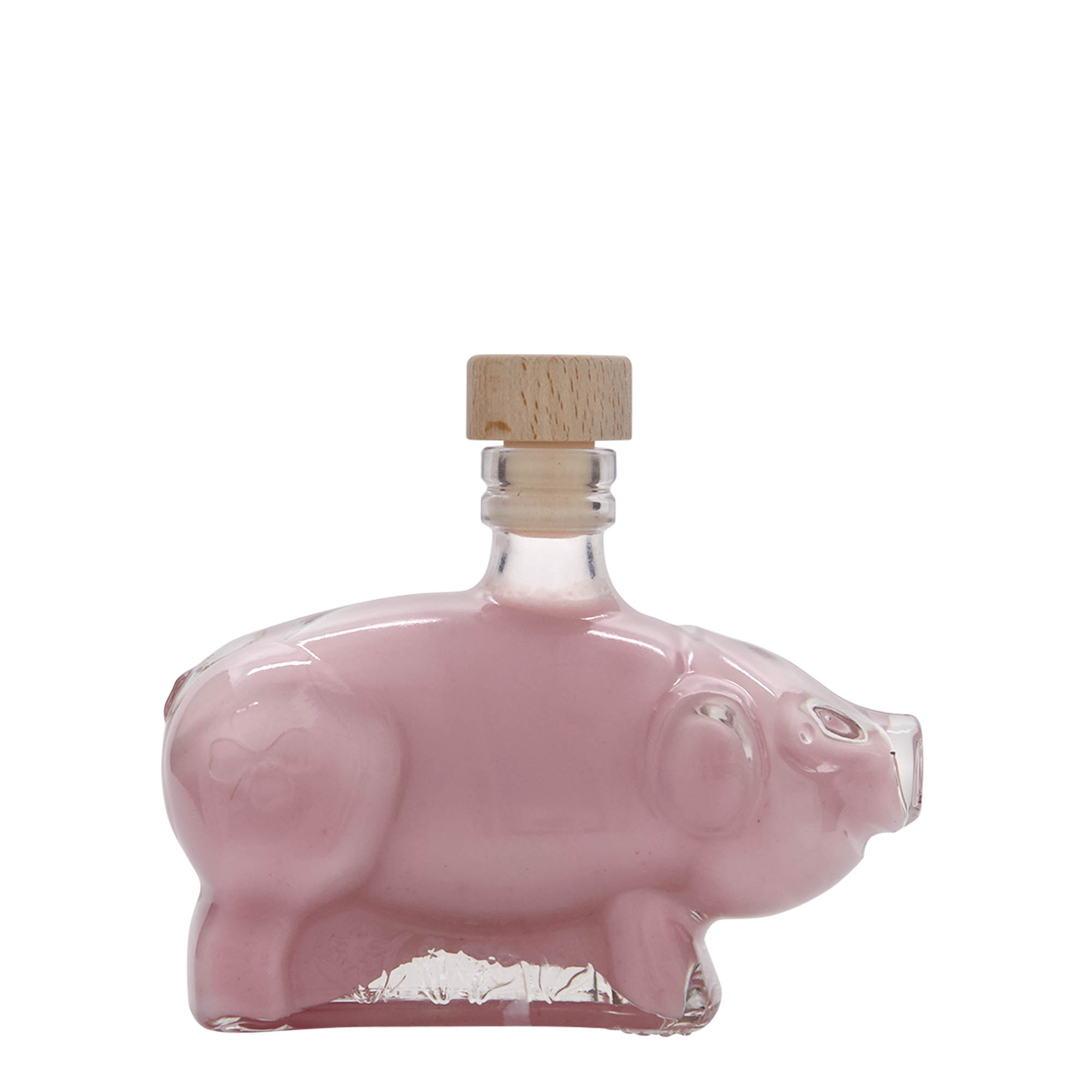200 ml glass bottle 'Lucky Piglet', opening: cork