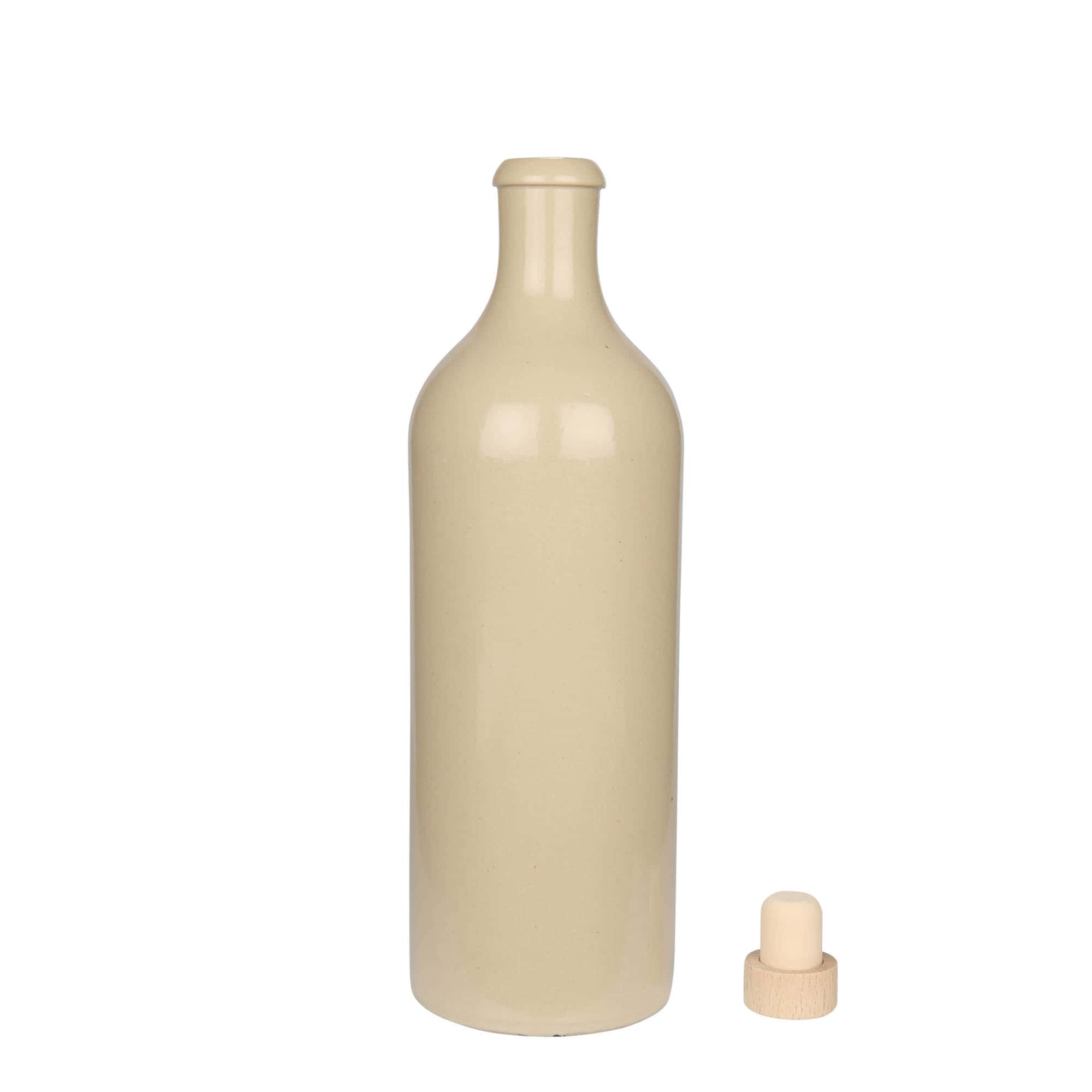 750 ml earthenware jug, stoneware, beige, opening: cork