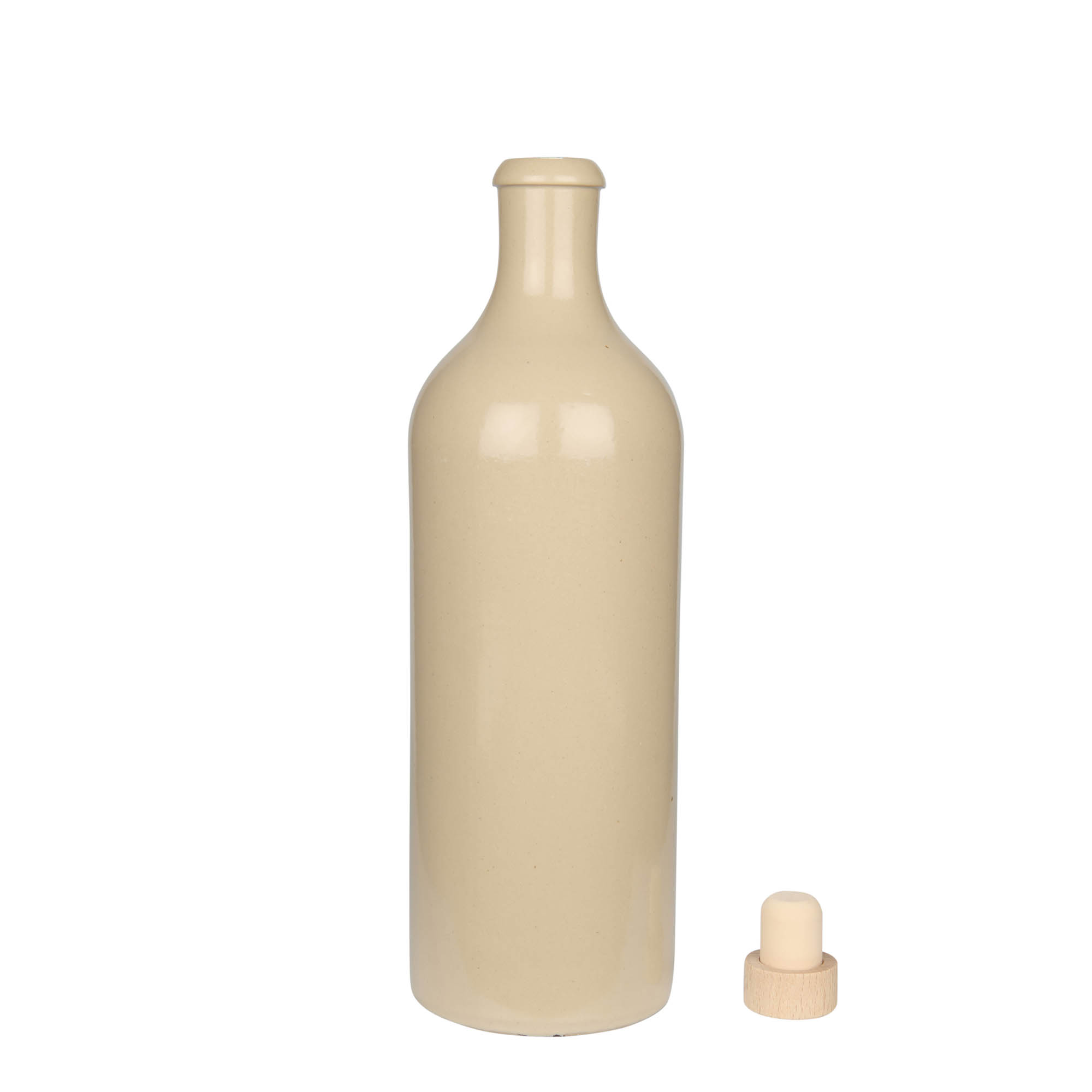 750 ml earthenware jug, stoneware, beige, opening: cork