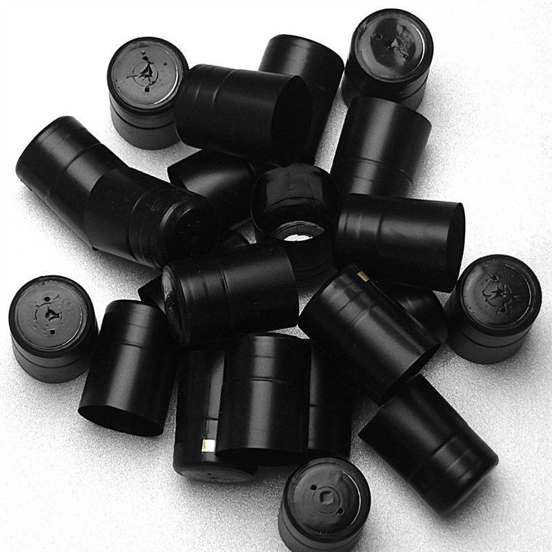 Shrink capsule 32x41, PVC plastic, black Shrink capsule 32x41, PVC plastic, black