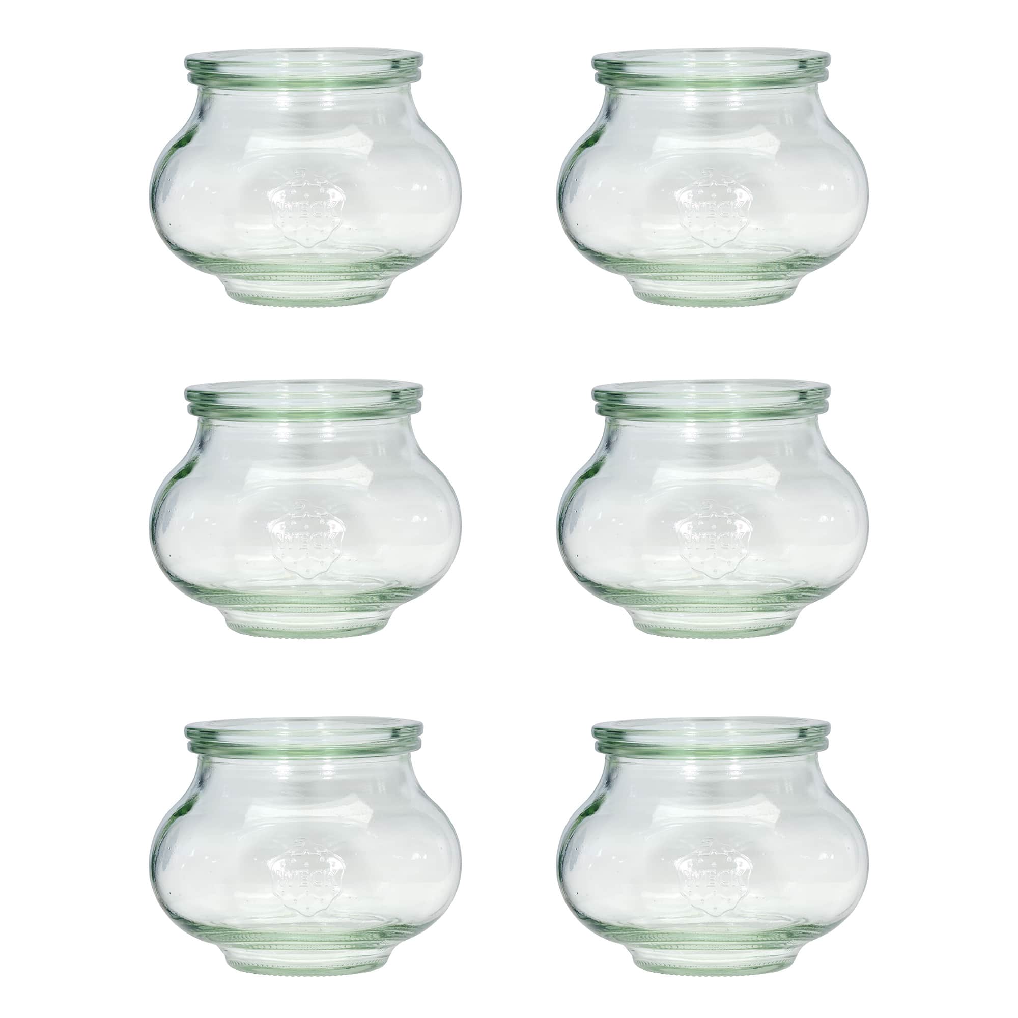 6x 560 ml WECK decorative jar with glass lid RR 80