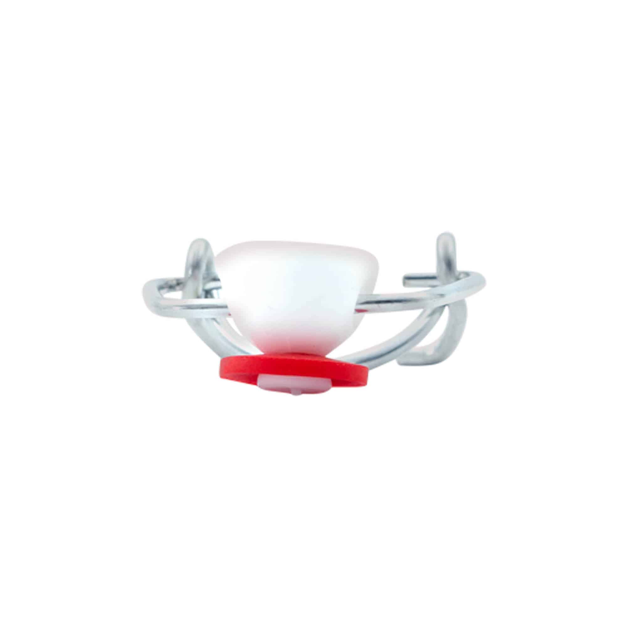Mini toggle clasp, plastic, red-white Mini toggle clasp, plastic, red-white