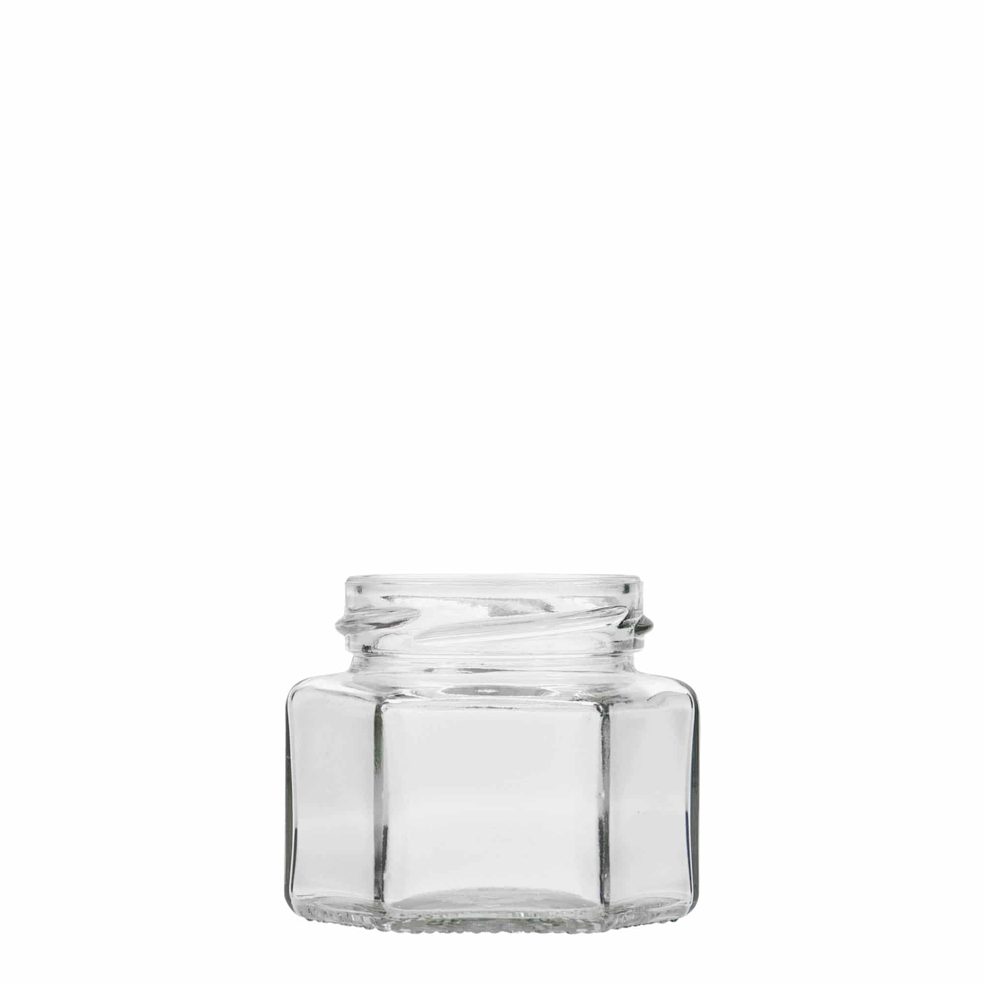106 ml hexagonal glass, opening: twist-off (TO 53)