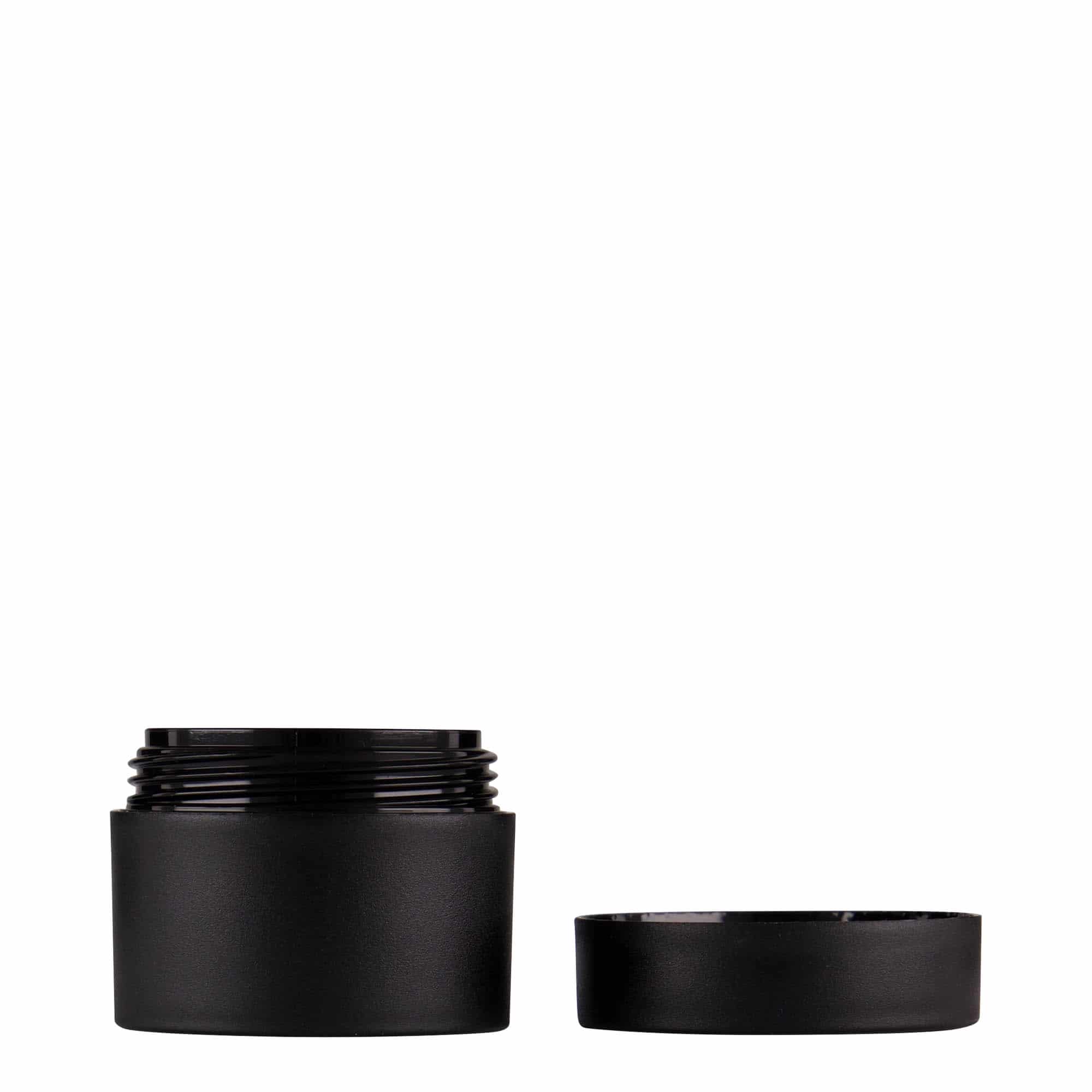 15 ml plastic jar 'Antonella', PP, black, closure: screw cap
