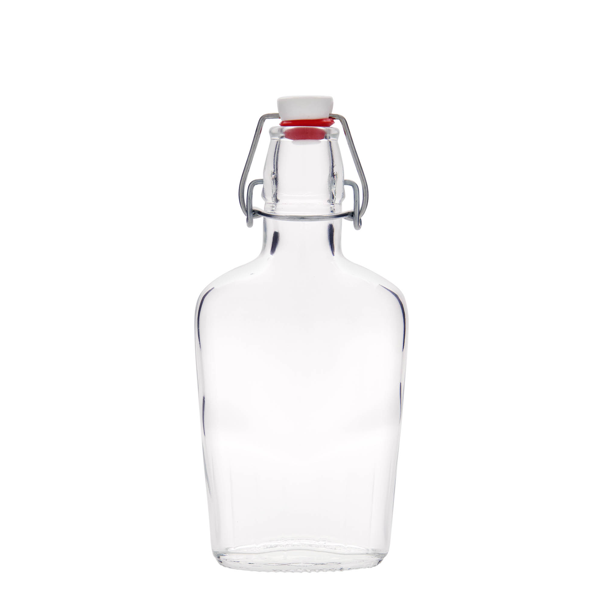 250 ml glass bottle 'Fiaschetta', oval, mouth: swing top closure 250 ml glass bottle 'Fiaschetta', oval, mouth: swing top closure