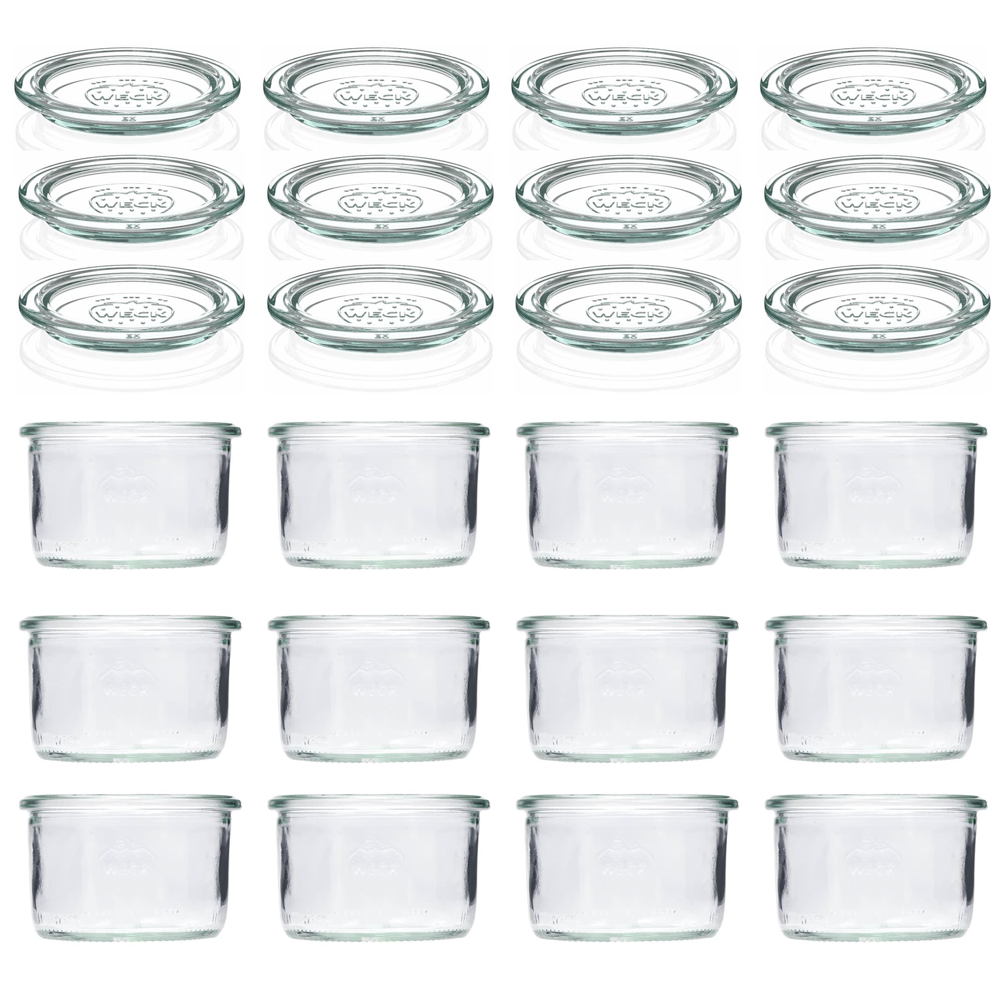 12x 200 ml WECK inverted jar with glass lid RR 80
