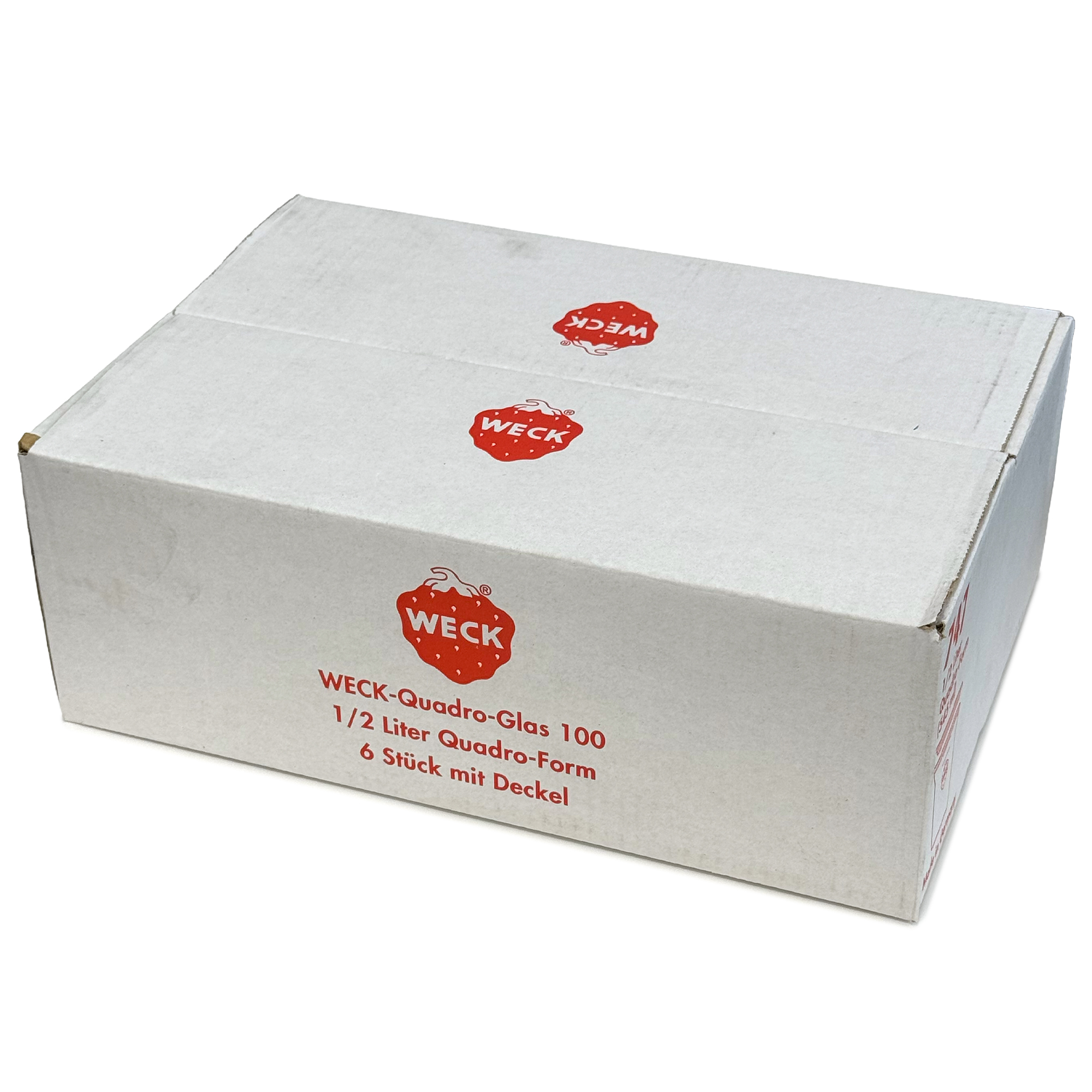 6x 545 ml WECK Quadro jar with glass lid RR 100