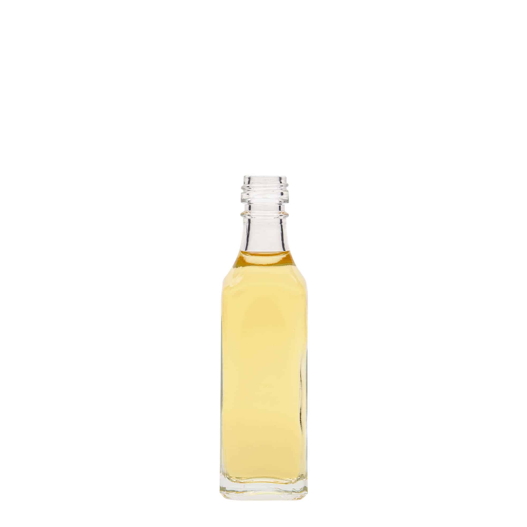50 ml glass bottle 'Siena', square, closure: PP 18