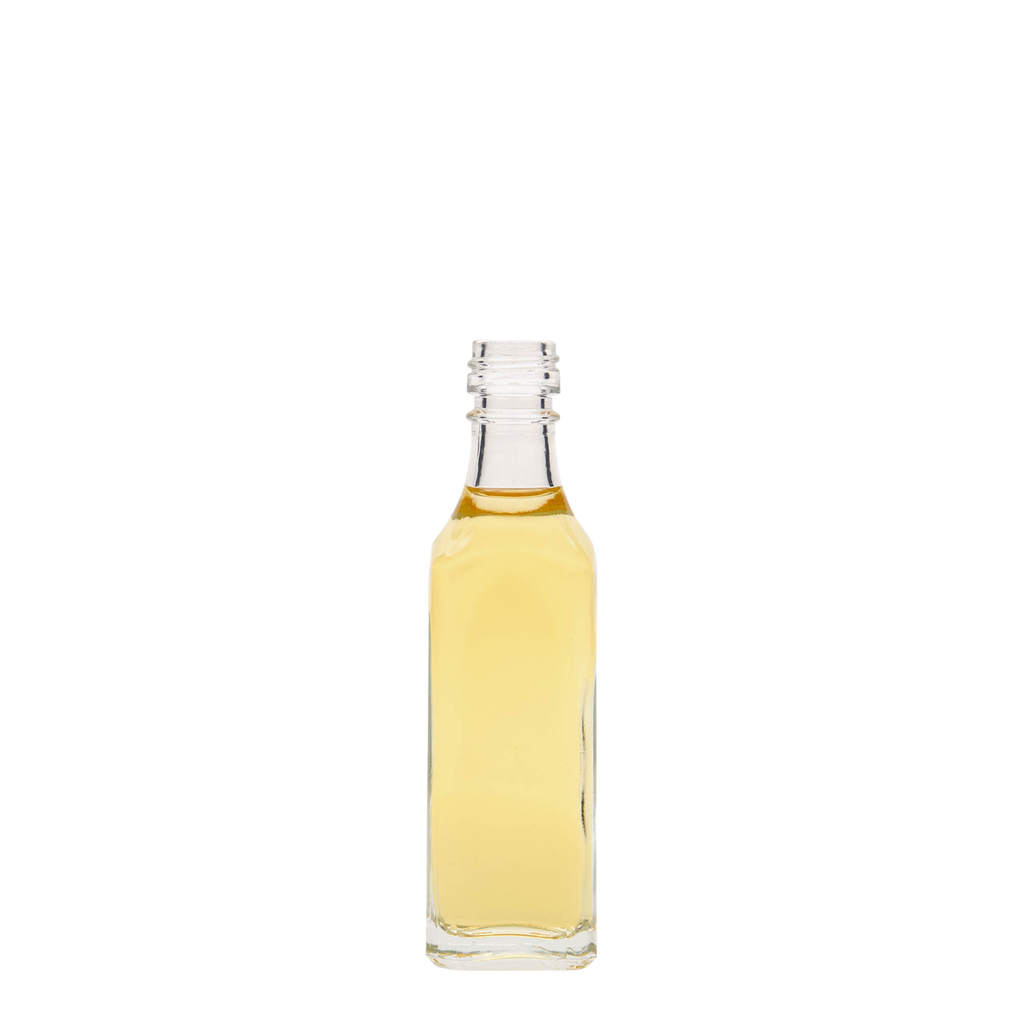 50 ml glass bottle 'Siena', square, neck: PP 18 50 ml glass bottle 'Siena', square, neck: PP 18