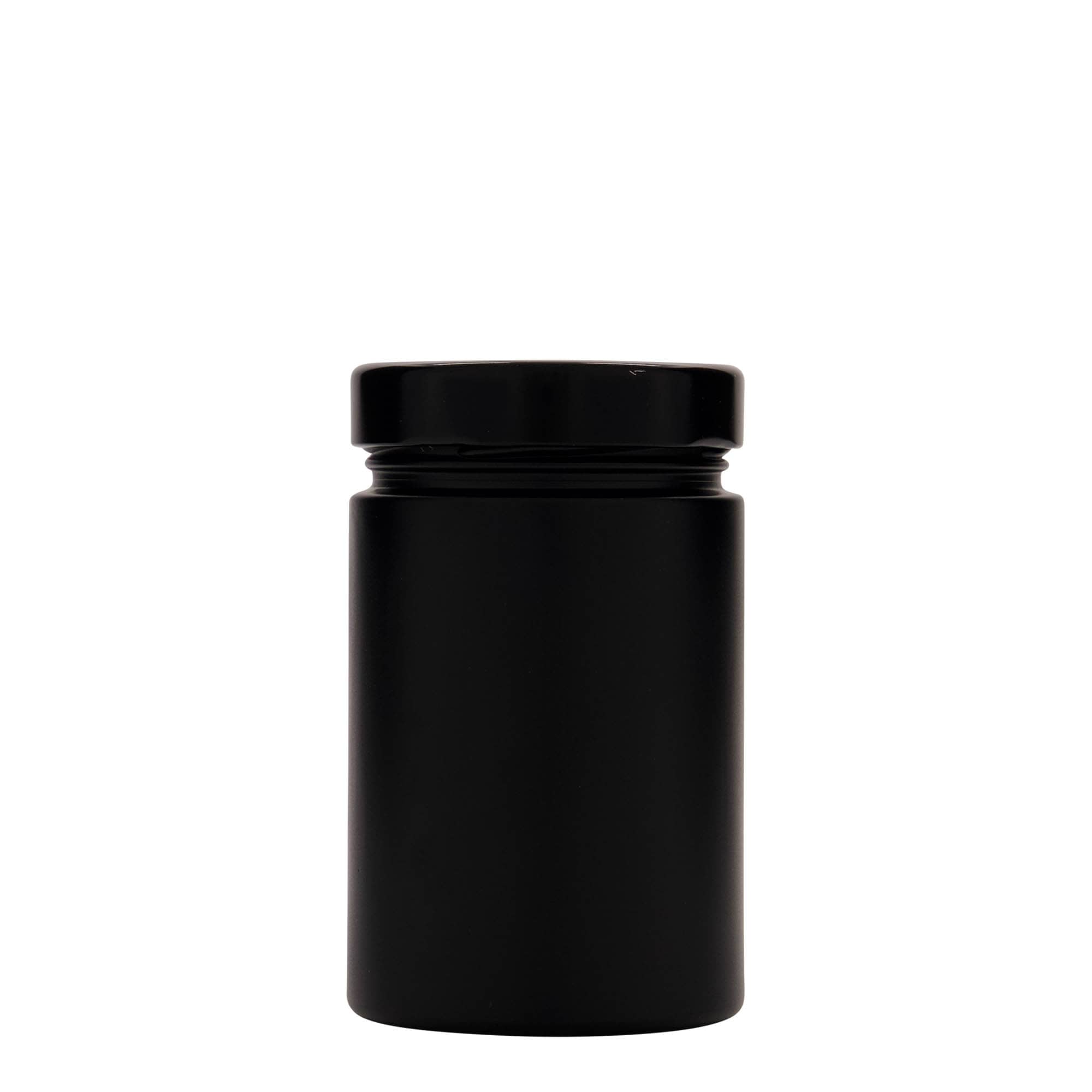 327 ml round glass 'Aurora', black, opening: Deep-Twist-Off (DTO 66)