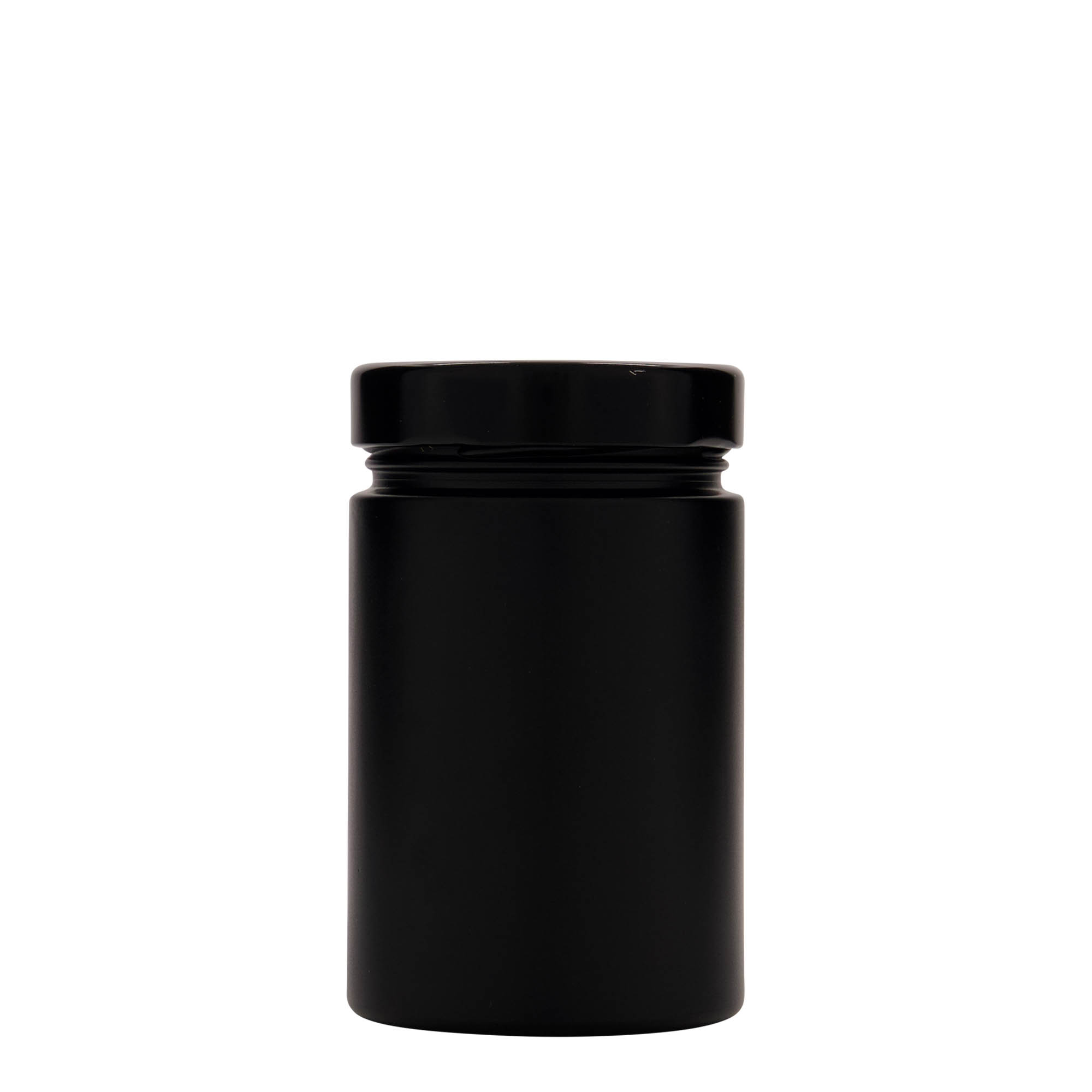 327 ml round glass ‘Aurora’, black, opening: Deep-Twist-off (DTO 66)