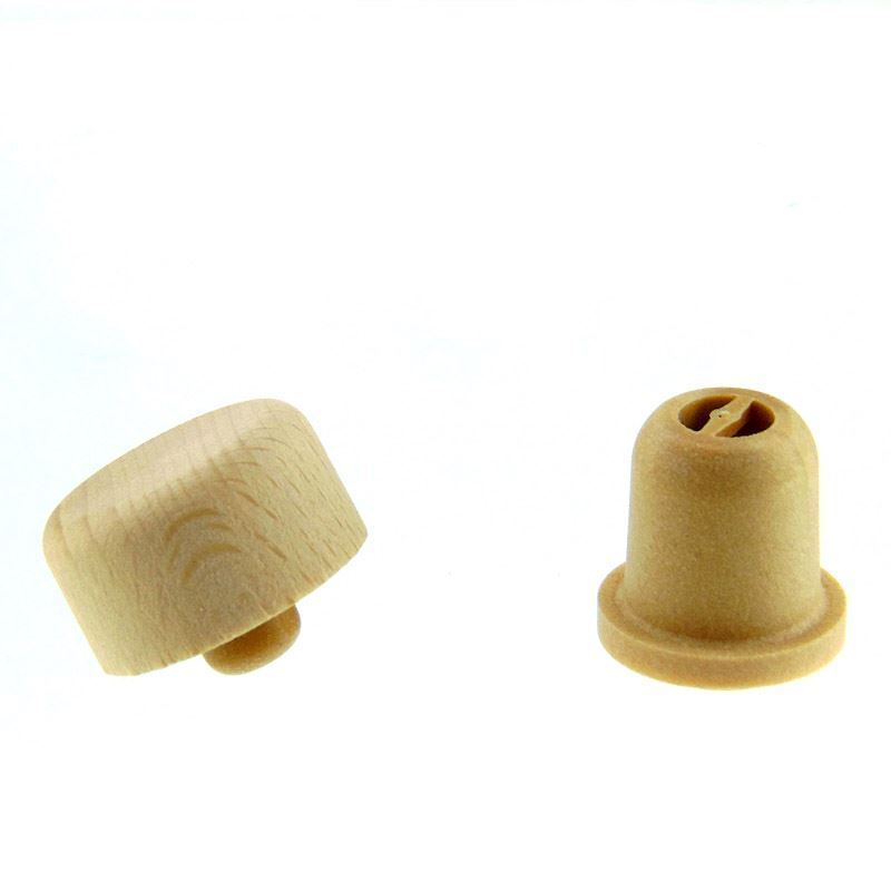 Handle cork with dosing opening 19 mm, wood/plastic, beige, for mouth: cork Handle cork with dosing opening 19 mm, wood/plastic, beige, for mouth: cork