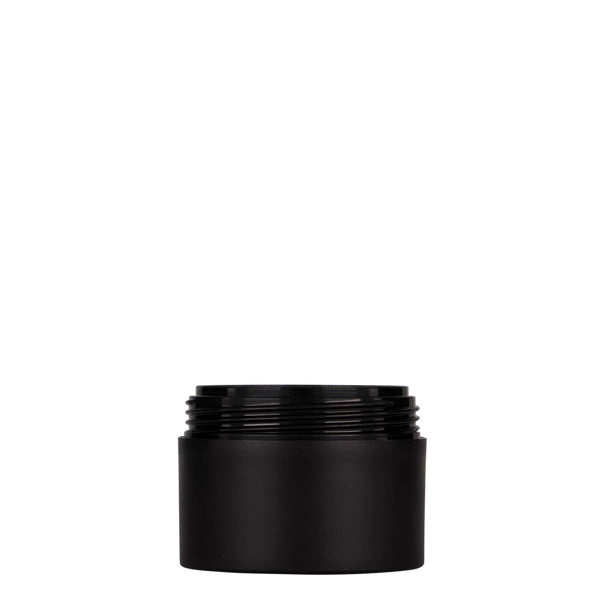 50 ml plastic jar 'Antonella', PP, black, opening: screw cap