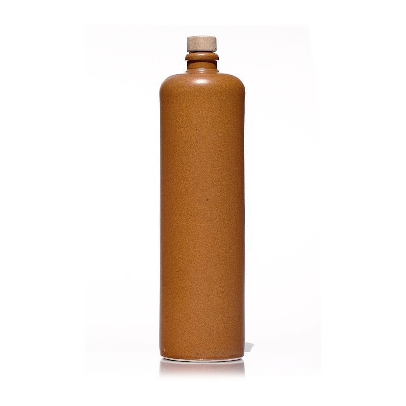 1,000 ml earthen jug, stoneware, red/brown, closure: cork