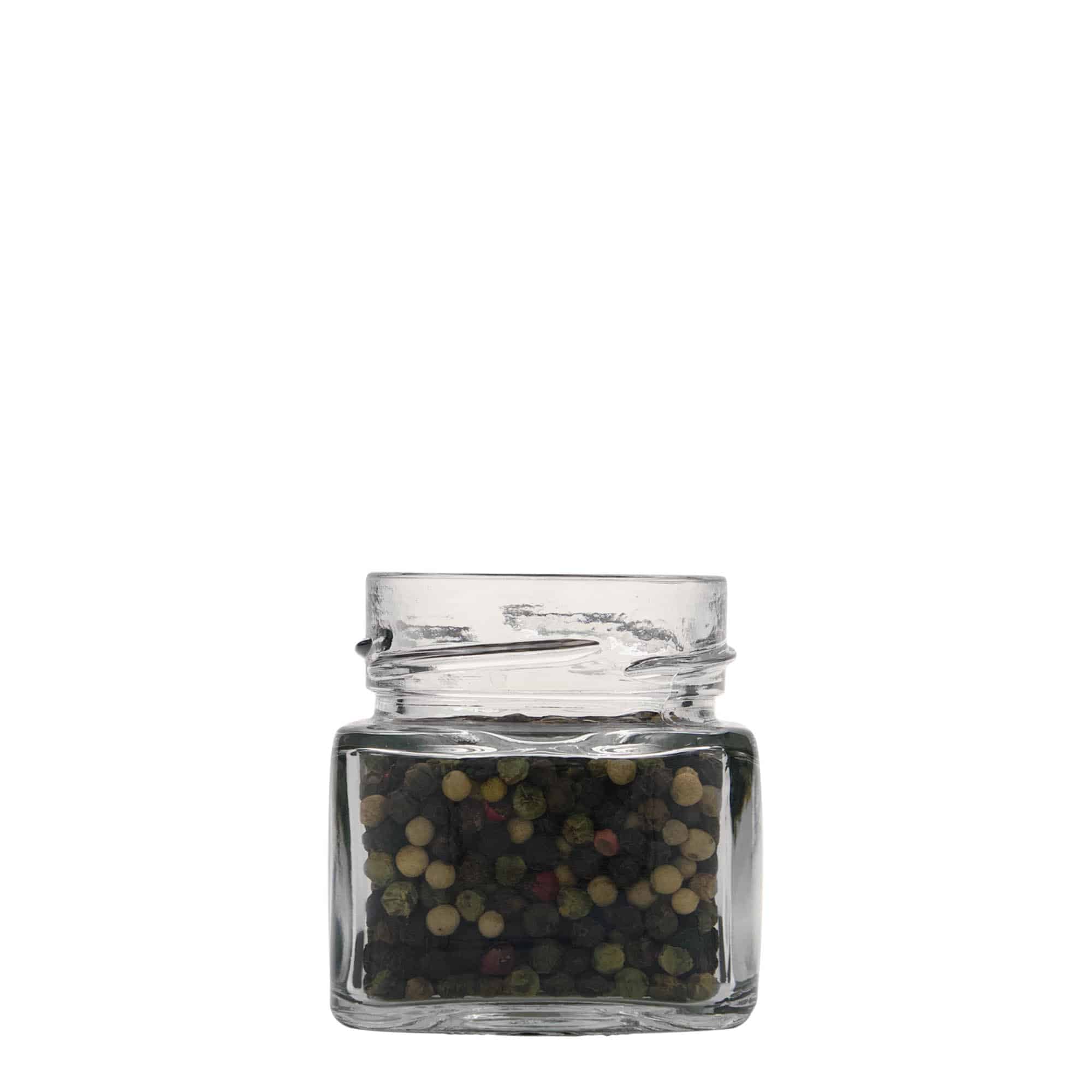 106 ml square glass 'Ikarus', opening: Deep-Twist-Off (DTO 58)