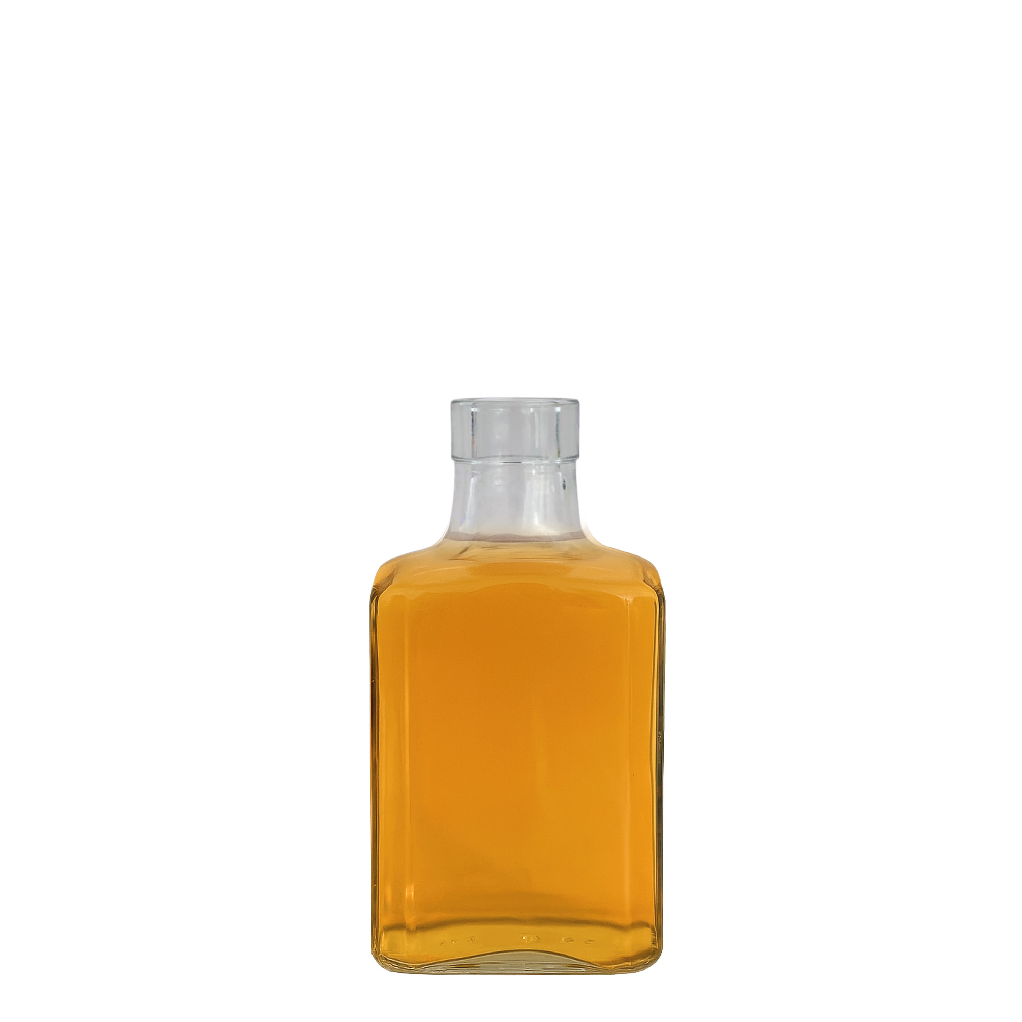 250 ml glass bottle 'Decanter Quadro Oberband', square, opening: cork