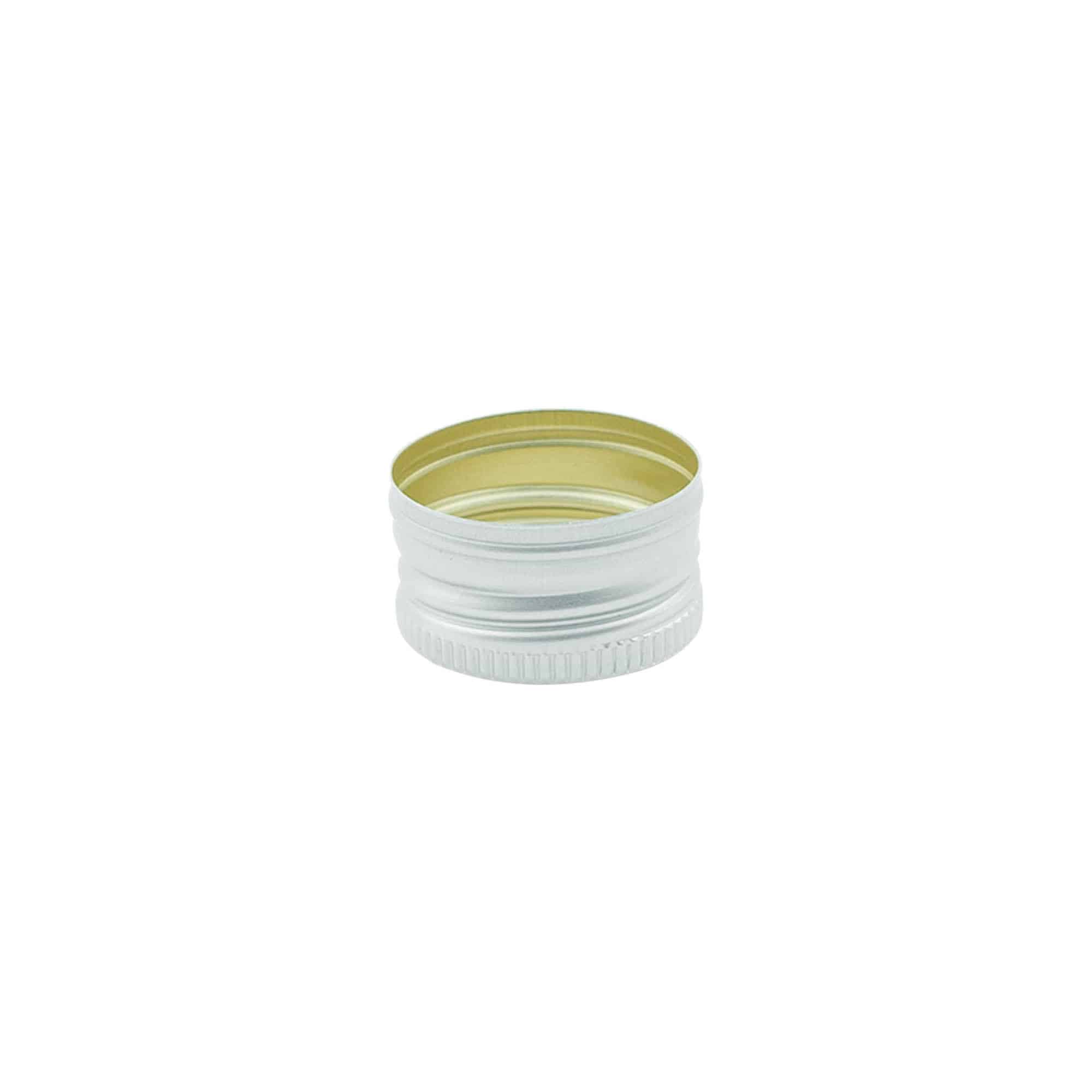 Screw cap, metal, silver, for opening: PP 24