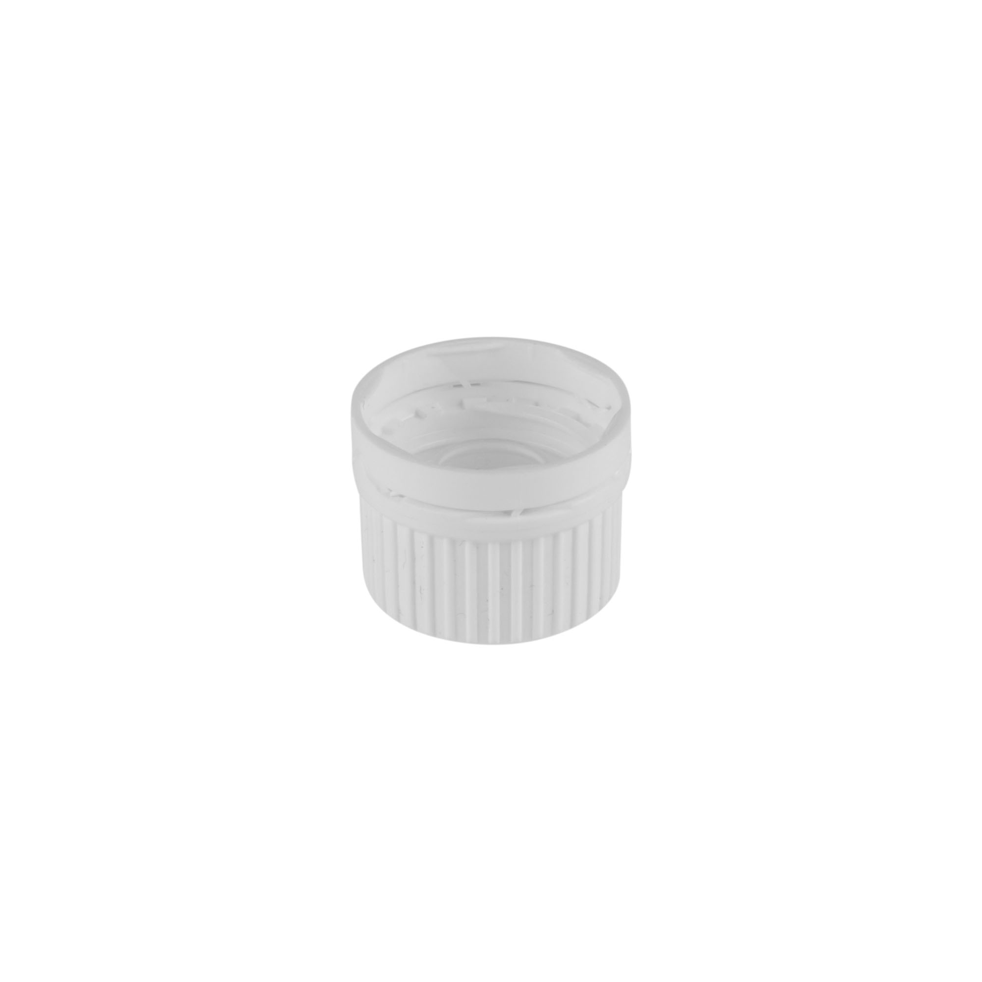 Screw cap with pouring ring, PE plastic, white, for opening: DIN 22 Screw cap with pouring ring, PE plastic, white, for opening: DIN 22