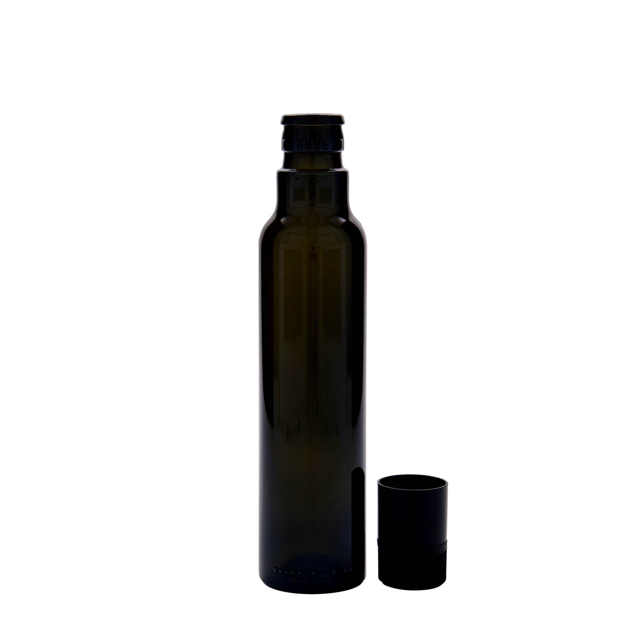 250 ml vinegar/oil bottle 'Willy New', glass, antique green, opening: DOP