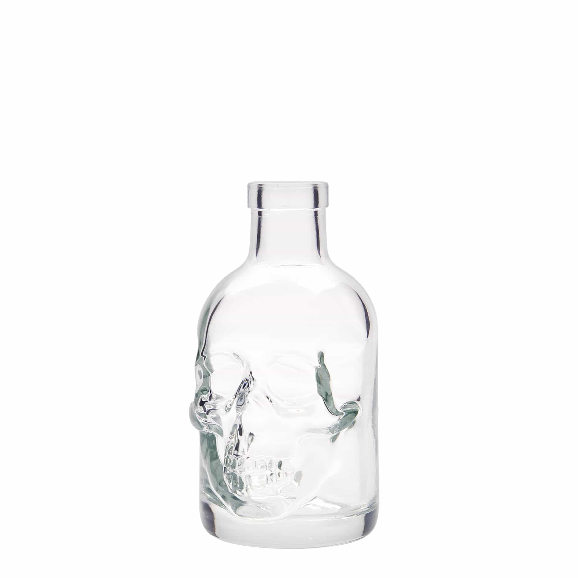 200 ml glass bottle ‘Skull’, opening: cork