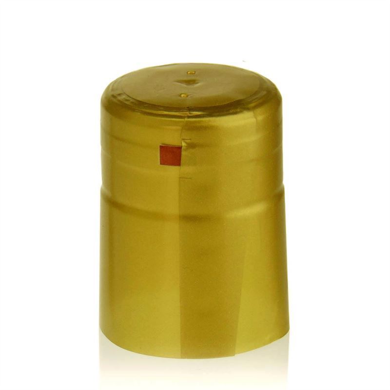 Shrink capsule 32x41, PVC plastic, gold Shrink capsule 32x41, PVC plastic, gold