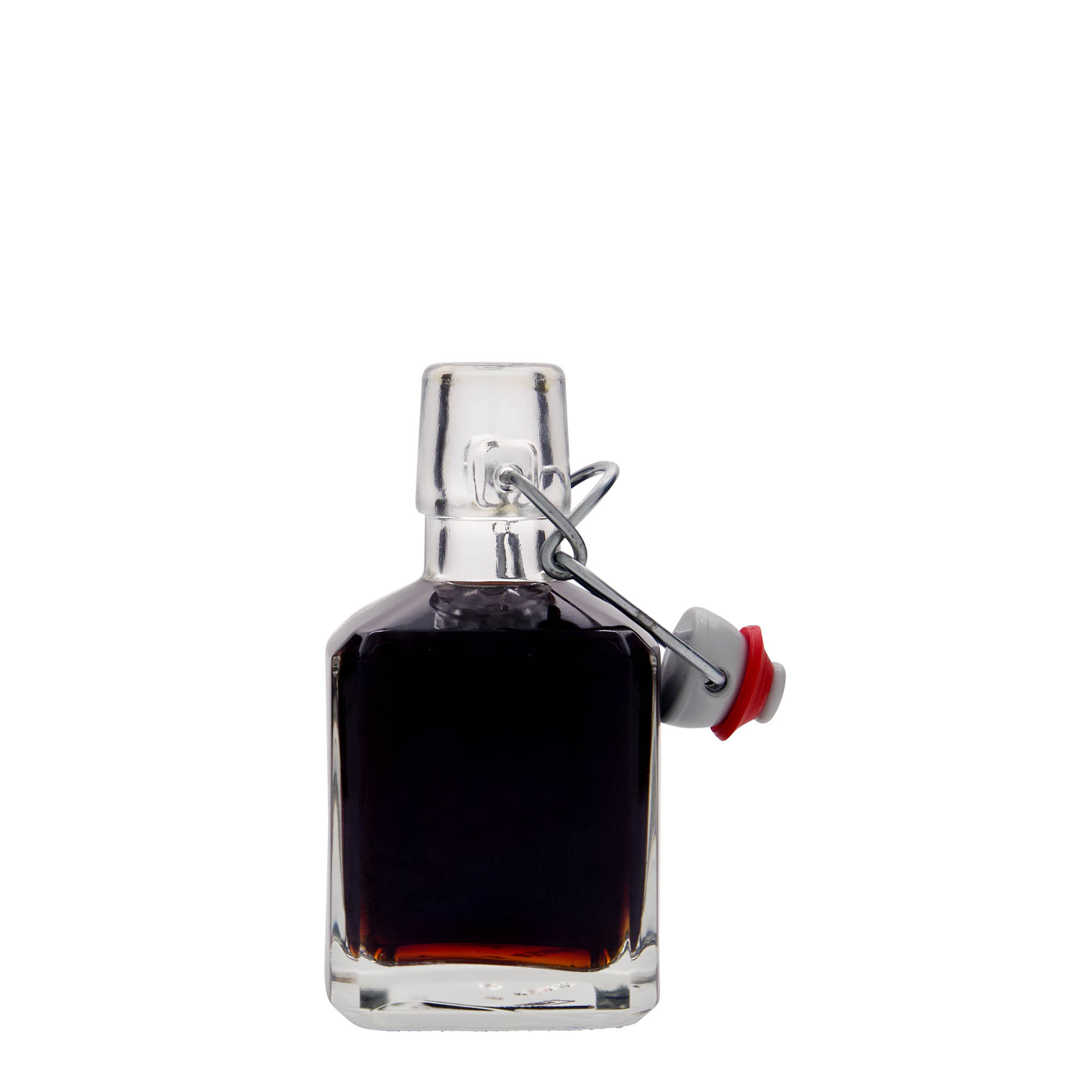 200 ml glass bottle 'Kubica', square, opening: swing top closure