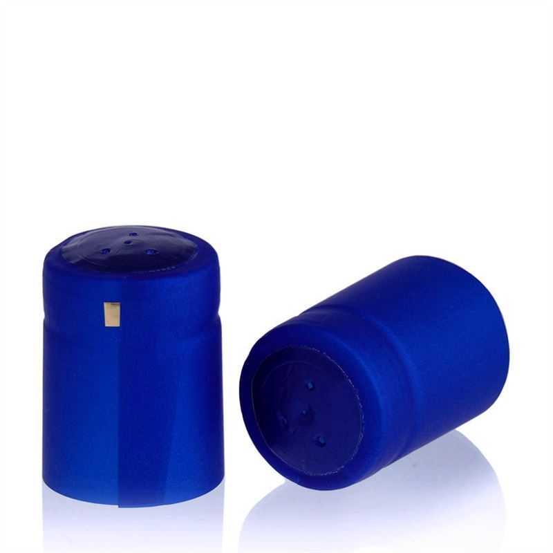Shrink capsule 32x41, PVC plastic, blue Shrink capsule 32x41, PVC plastic, blue