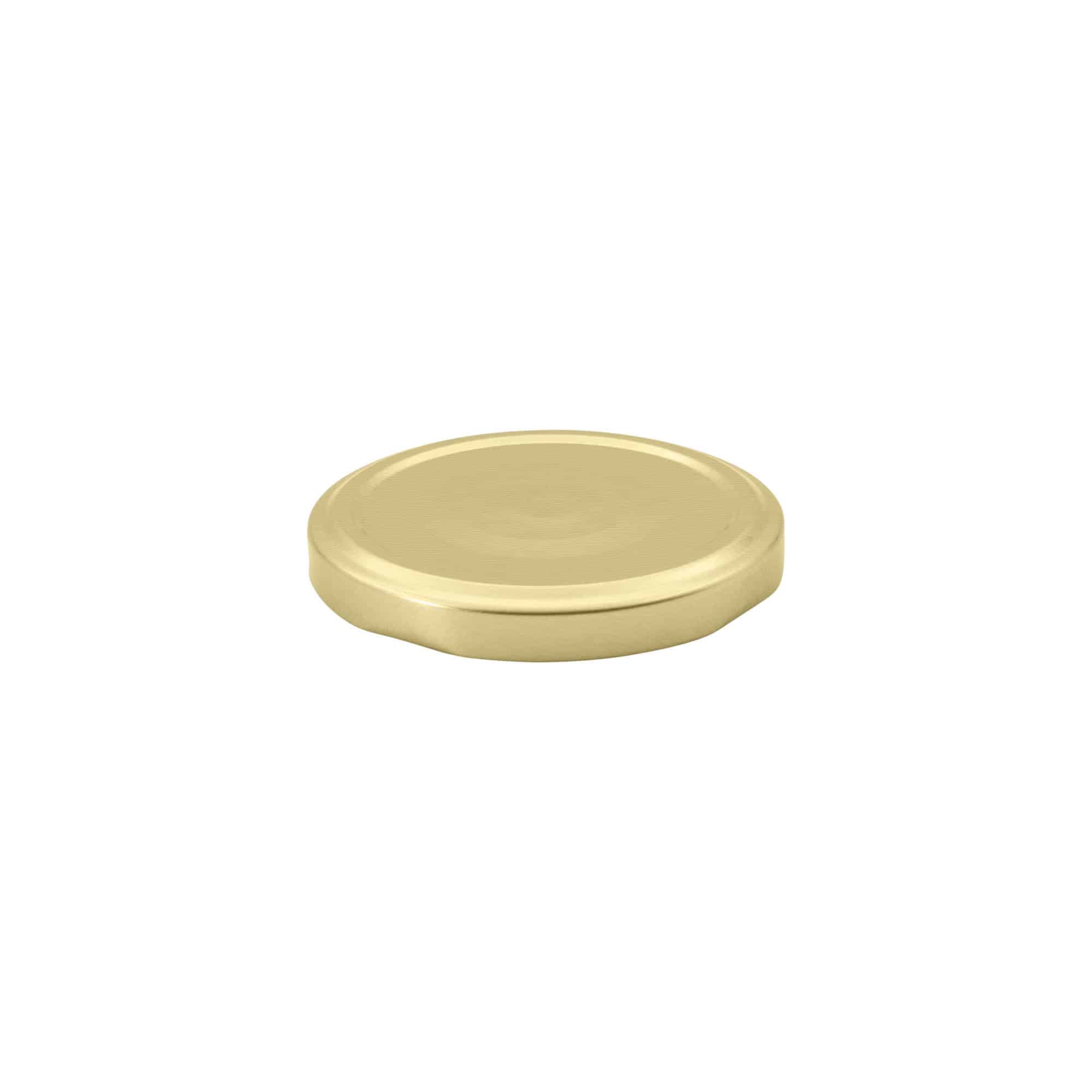 Twist-off lid, tinplate, sterilizable, gold, for opening: TO 66