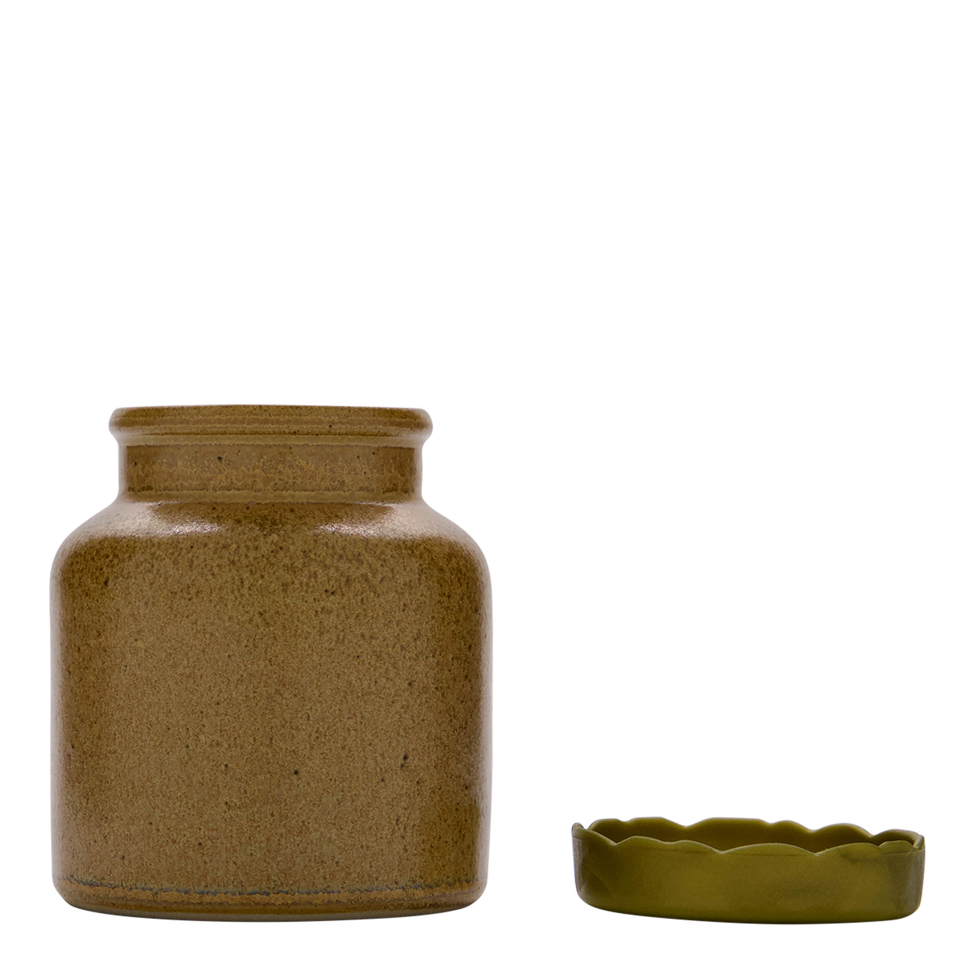 270 ml stoneware pot, ceramic, brown-crystal, opening: slip lid