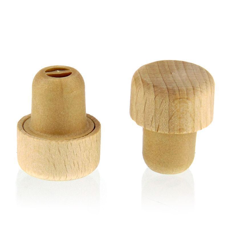 Handle cork with dosing opening 19 mm, wood/plastic, beige, for mouth: cork Handle cork with dosing opening 19 mm, wood/plastic, beige, for mouth: cork