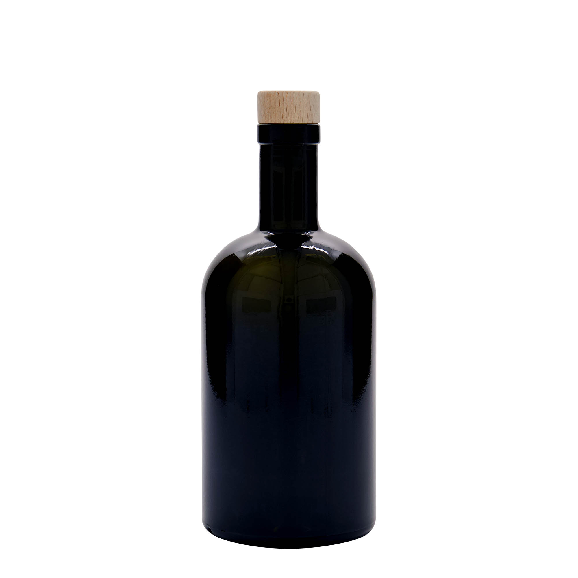 500 ml glass bottle 'Farmacia', antique green, opening: cork