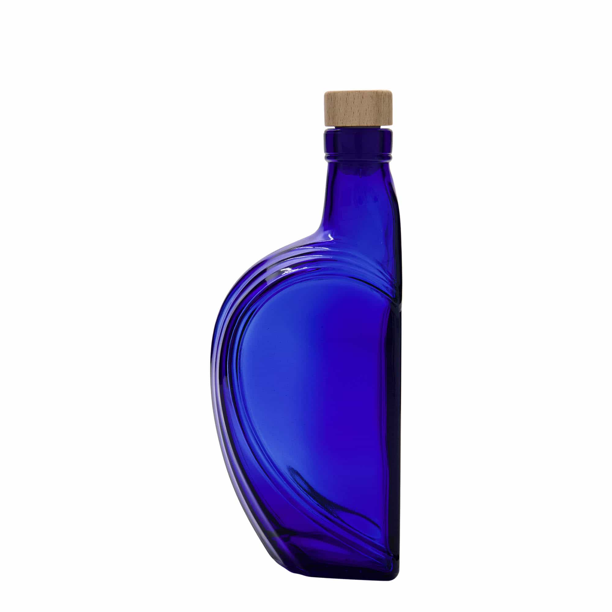 375 ml glass bottle ‘Sweethearts’, rectangular, royal blue, opening: cork
