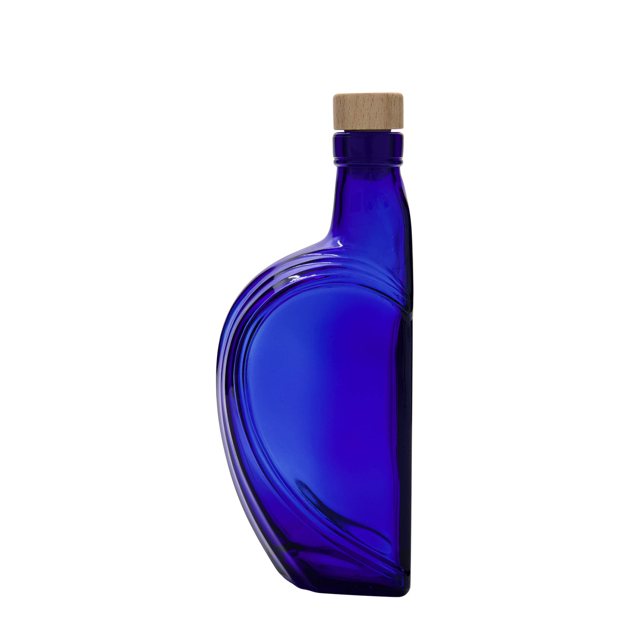 375 ml glass bottle ‘Sweethearts’, rectangular, royal blue, opening: cork
