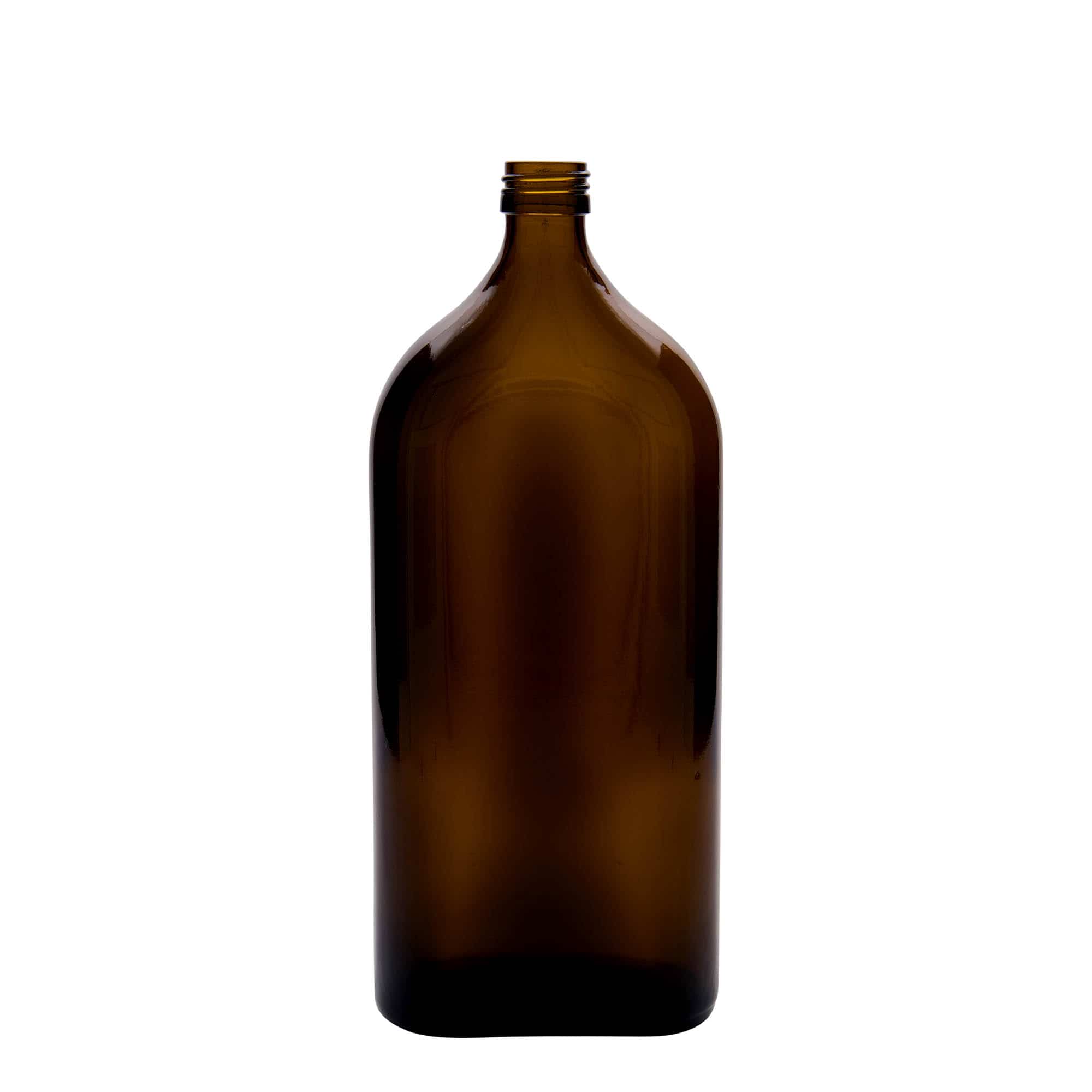 1,000 ml medicine bottle ‘Meplat’, oval, glass, brown, closure: PP 28