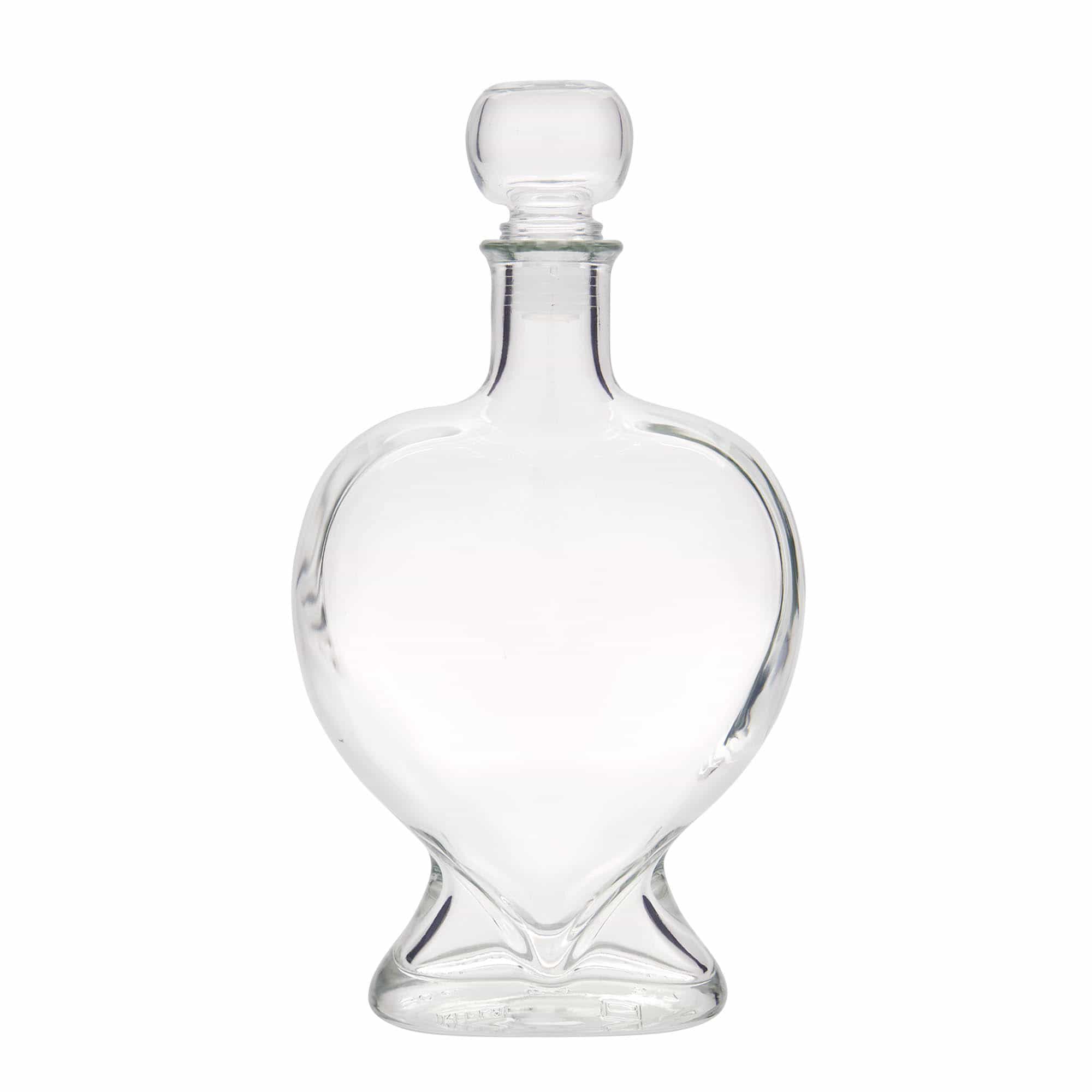 500 ml glass bottle 'Heart', closure: cork
