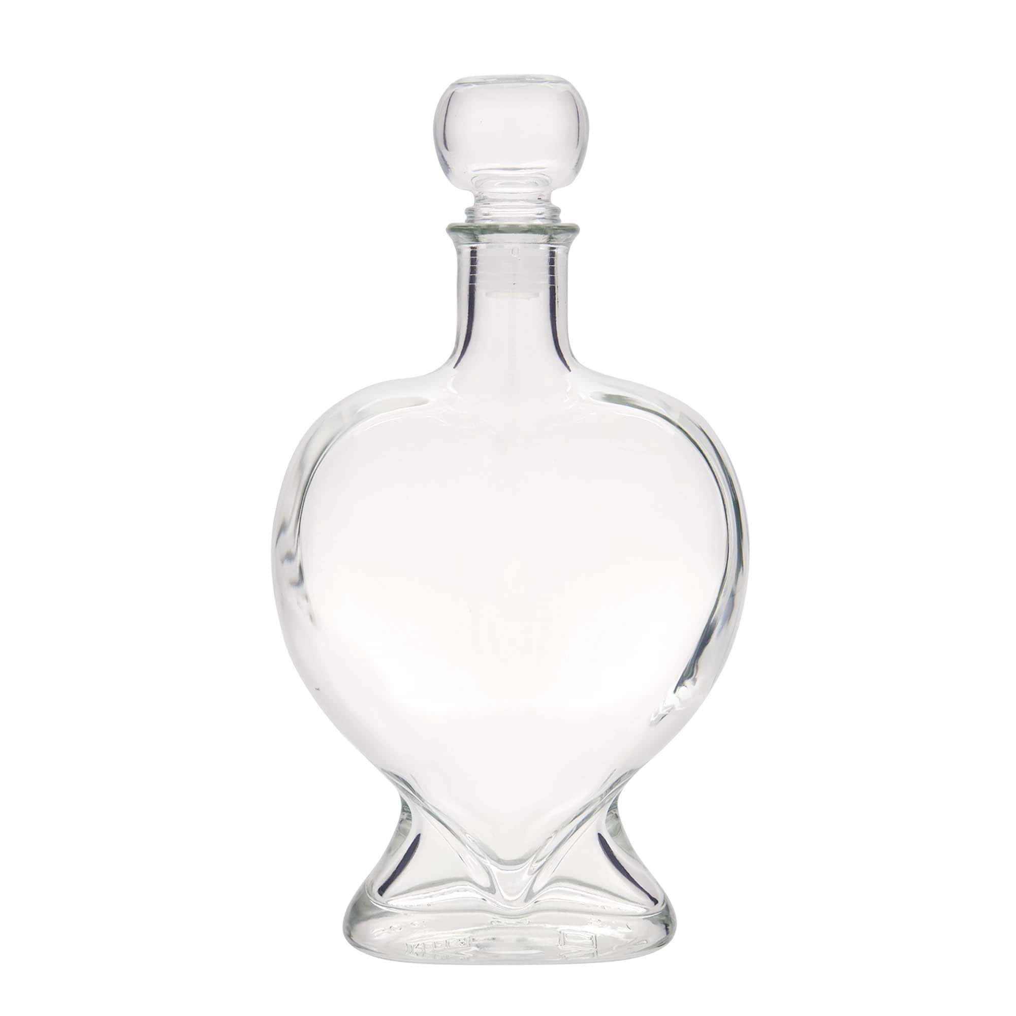 500 ml glass bottle 'Heart', opening: cork