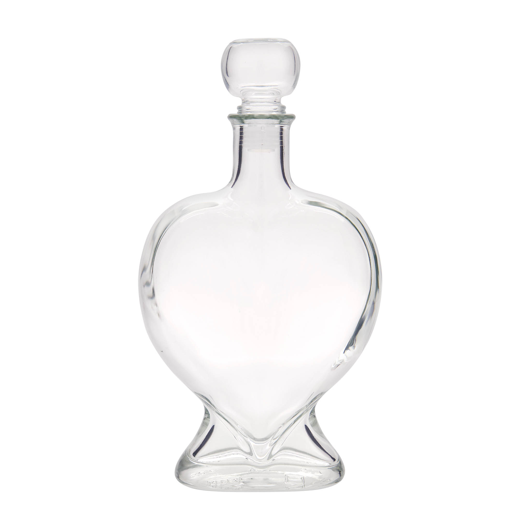 500 ml glass bottle 'Heart', opening: cork 500 ml glass bottle 'Heart', opening: cork