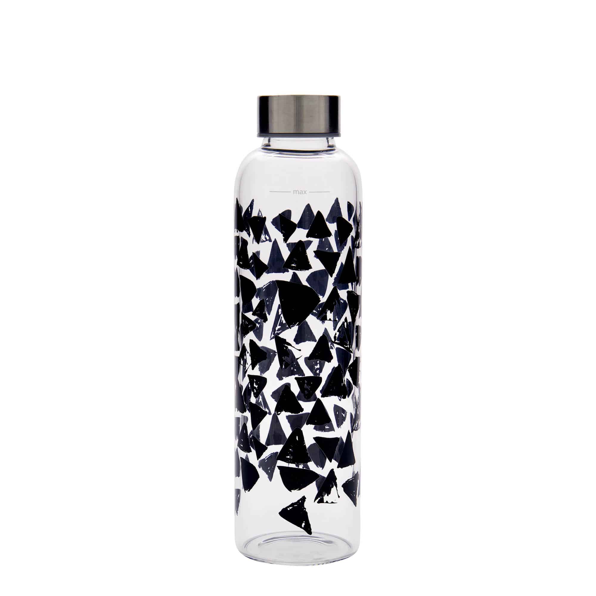 500 ml water bottle 'Perseus', print: black triangles, closure: screw cap
