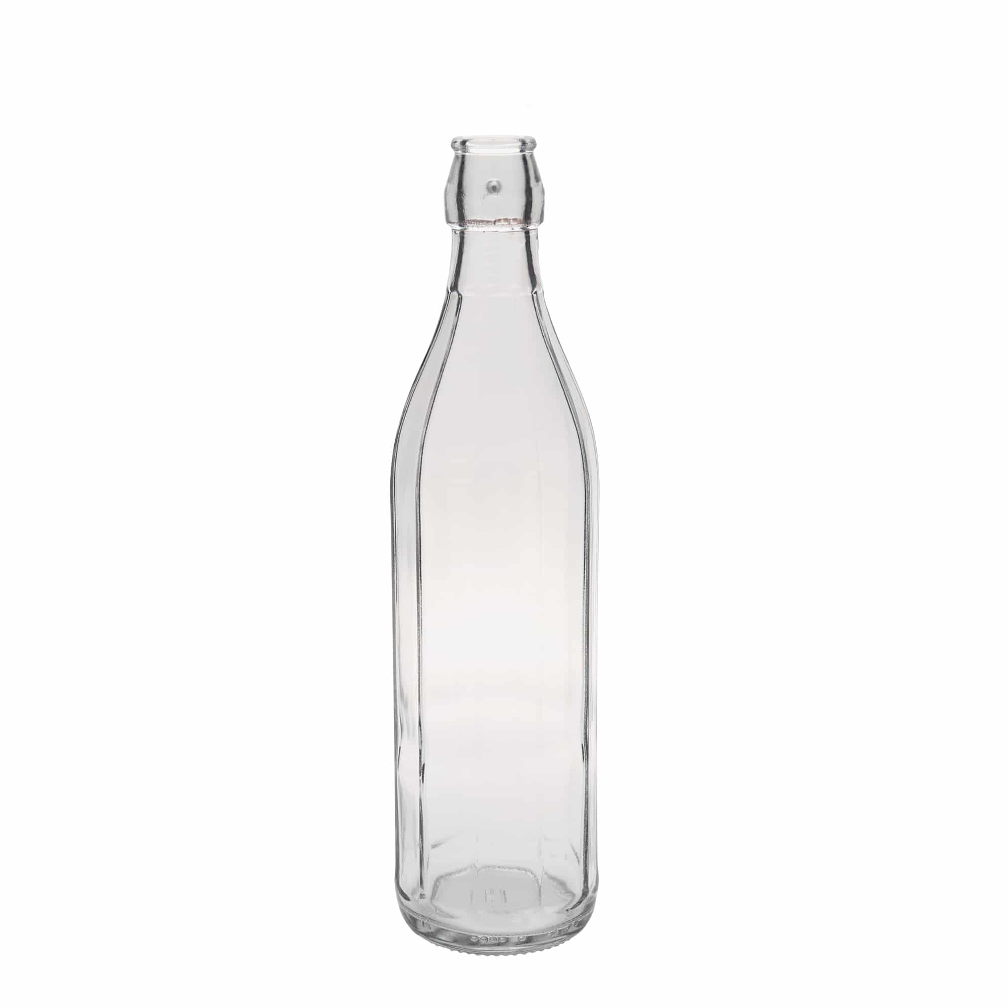 750 ml glass bottle 'Bravo', decagonal, opening: swing top closure