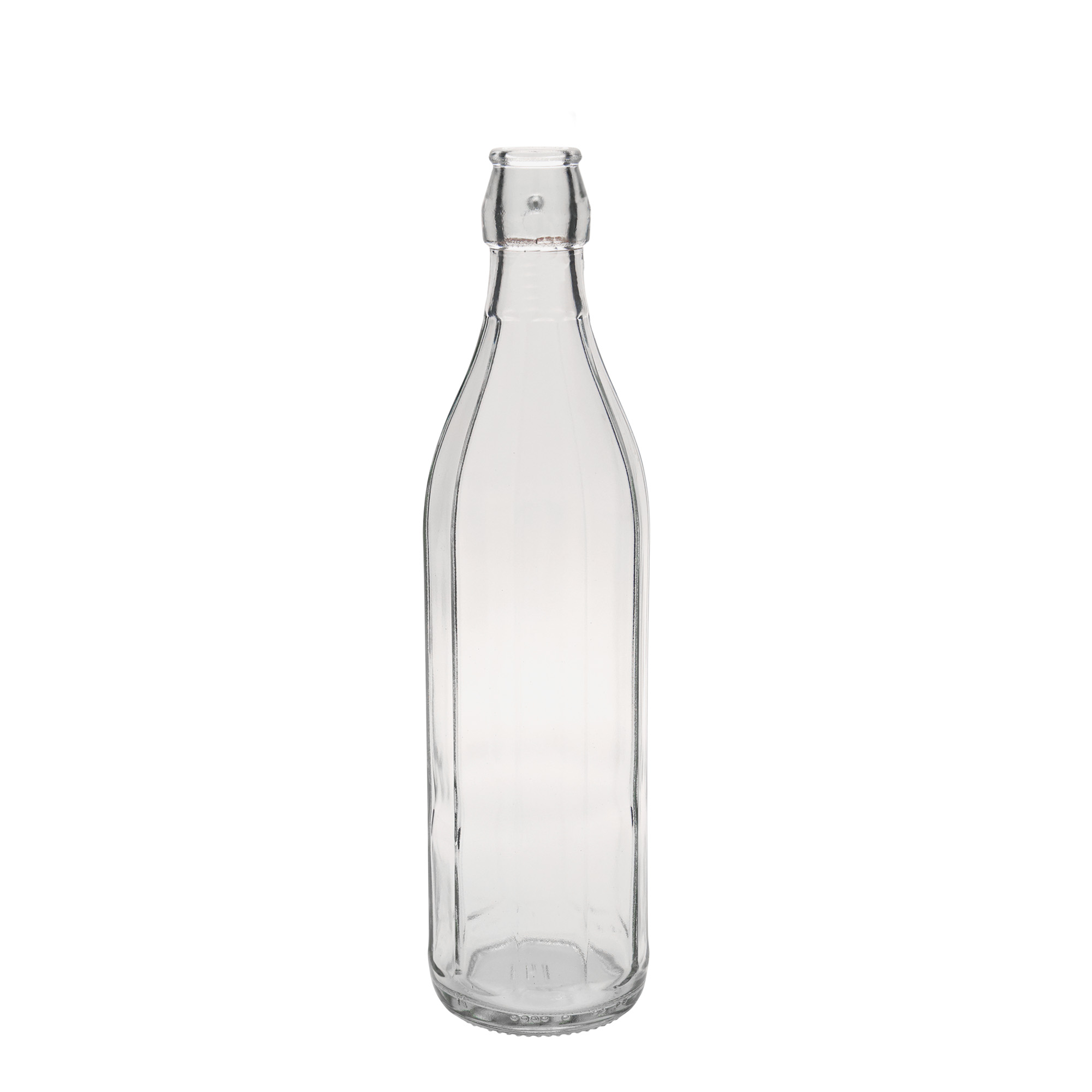 750 ml glass bottle ‘Bravo’, decagonal, opening: swing top closure