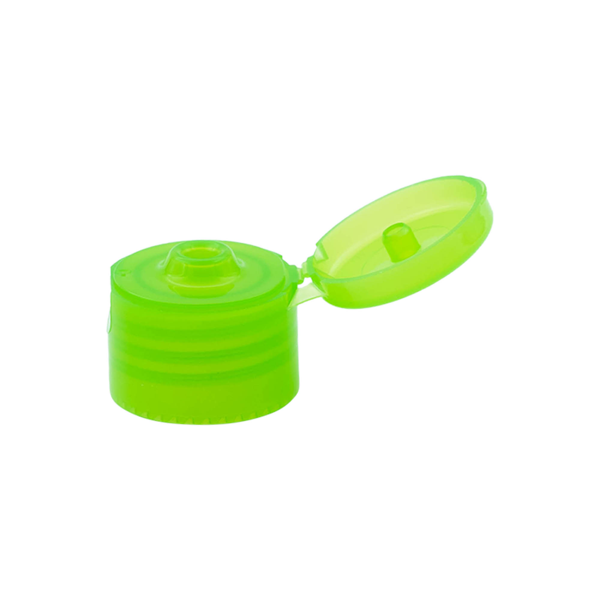 Screw cap with hinge, PP plastic, green, for opening: 24/410 Screw cap with hinge, PP plastic, green, for opening: 24/410