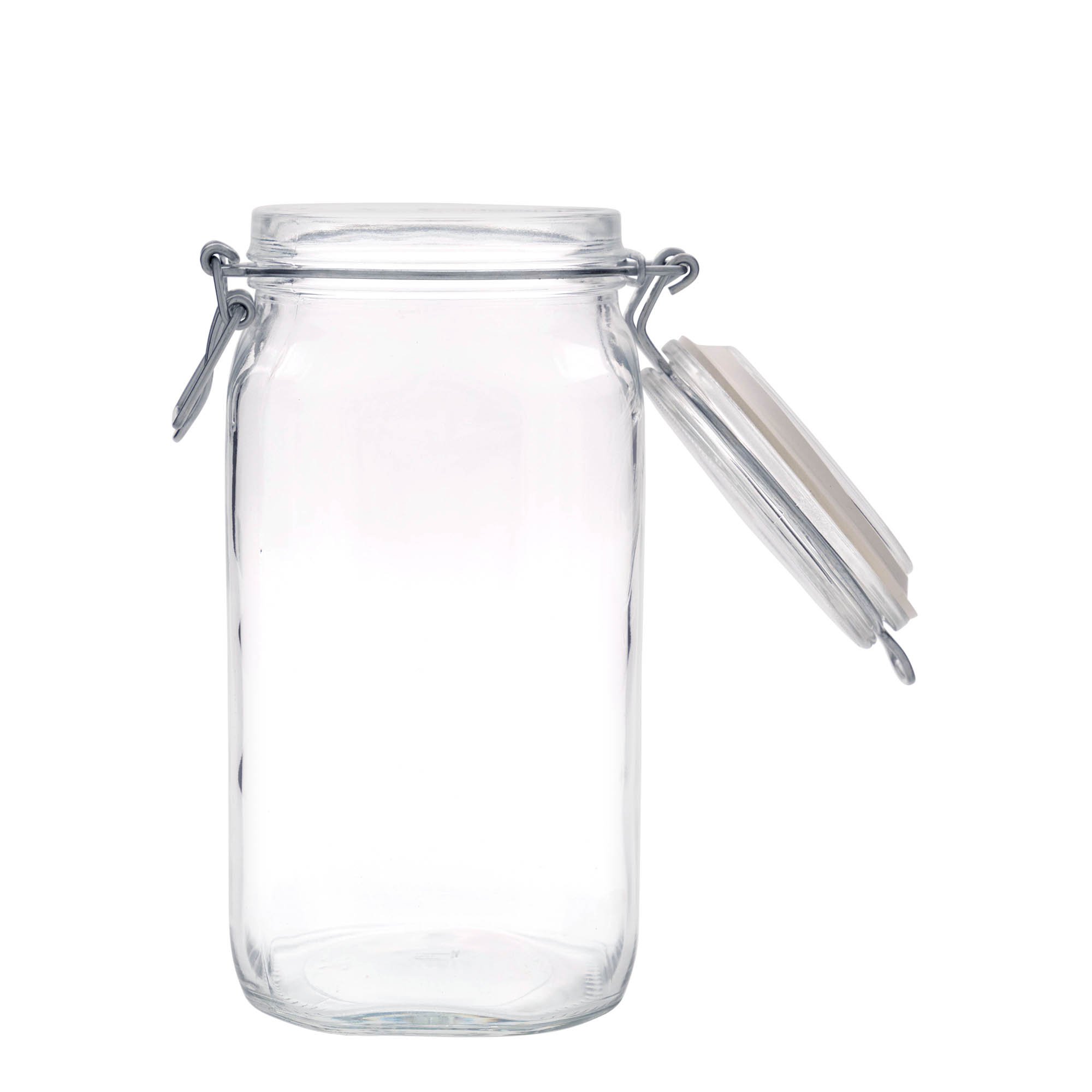 1,500 ml clip top jar 'Fido', square, closure: clip top