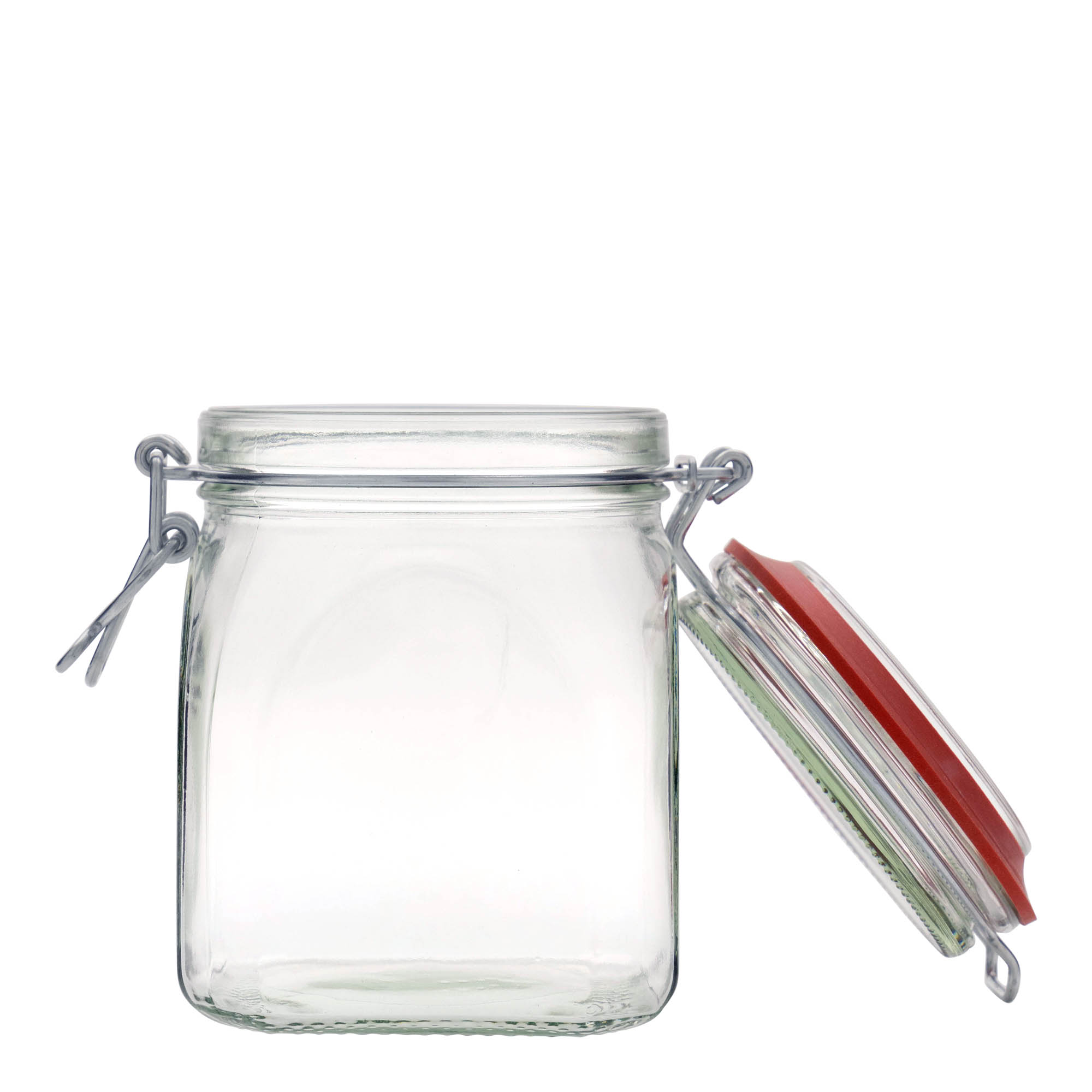 900 ml wire bail jar, square, opening: wire bail closure