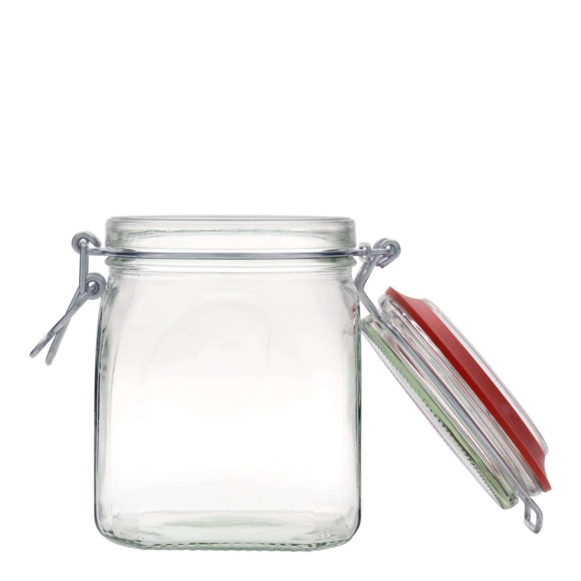 900 ml wire bail jar, square, opening: wire bail closure