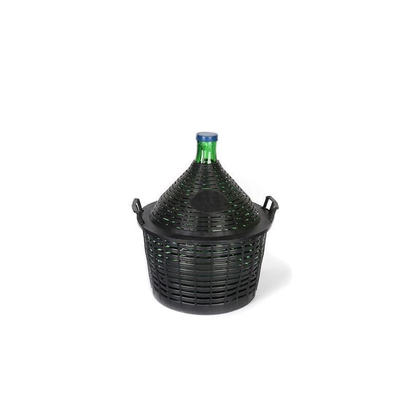 20 l narrow-necked glass bottle, green, opening: slip lid