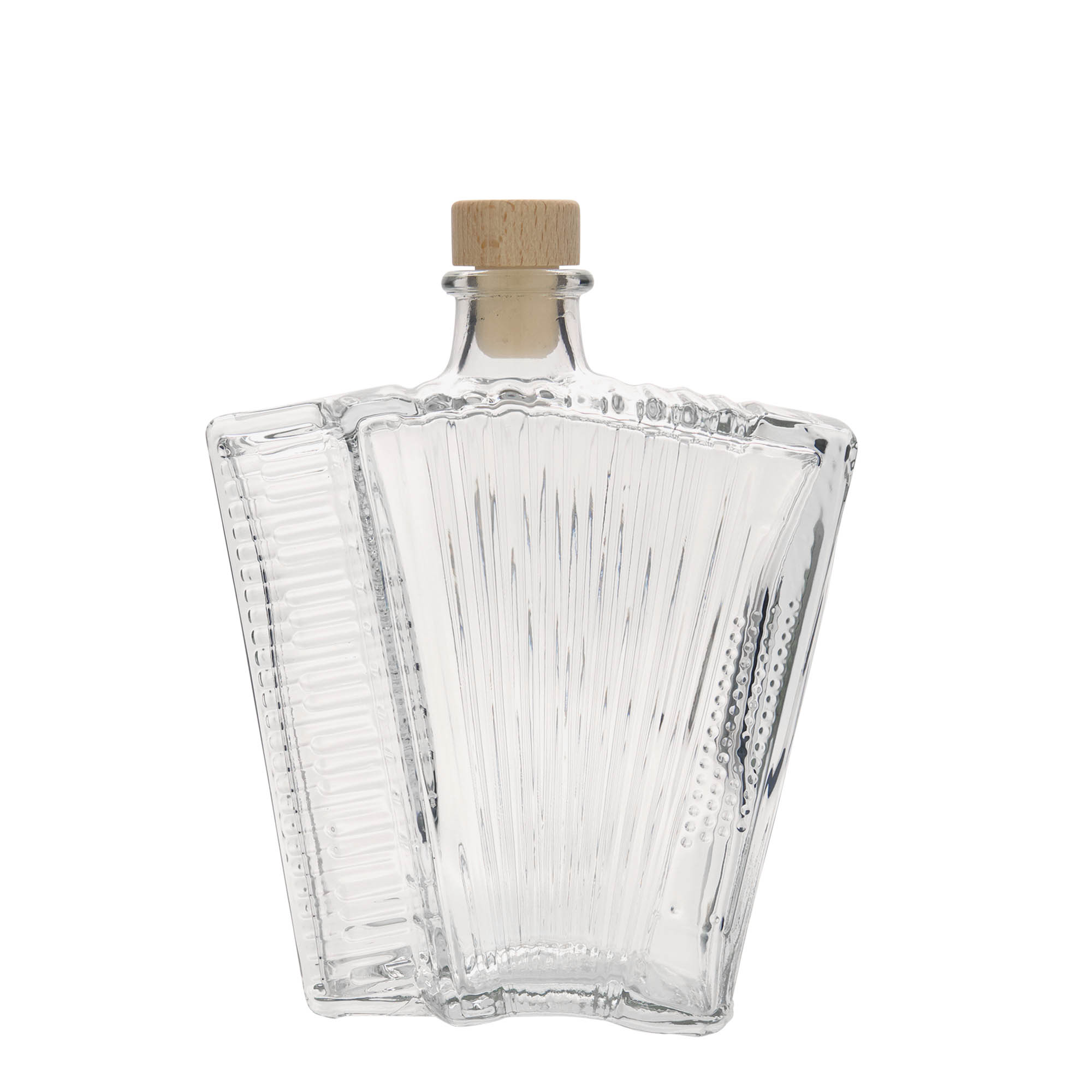 500 ml glass bottle ‘Accordion’, opening: cork