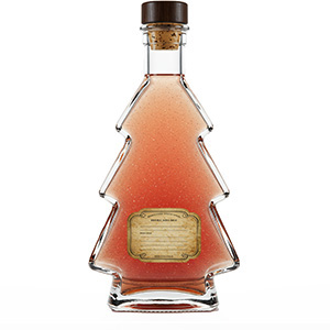 Christmas tree bottle Product example: filled Christmas tree bottle with logo design